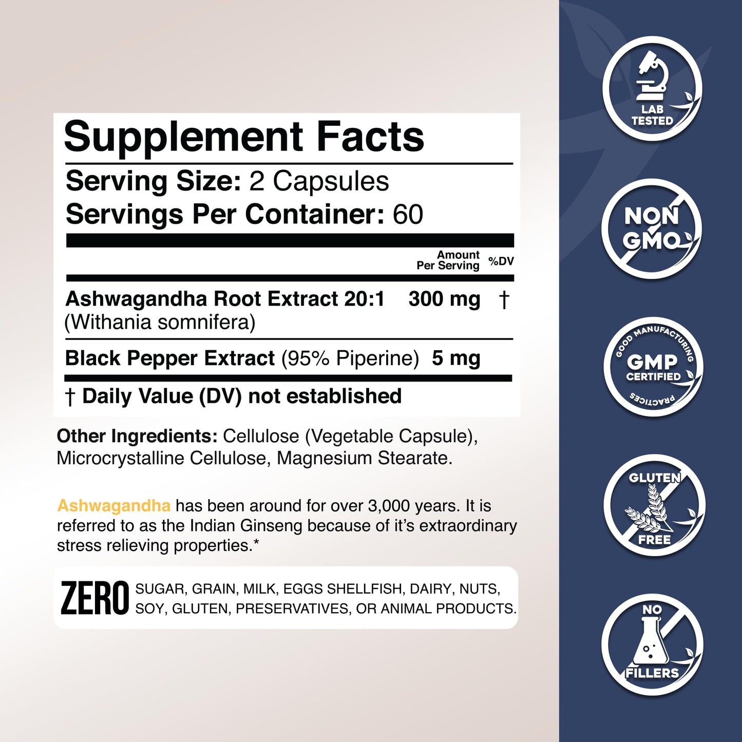 GADE NUTRITION BOOST YOUR HEALTH Ashwagandha Capsules, 120 Count
