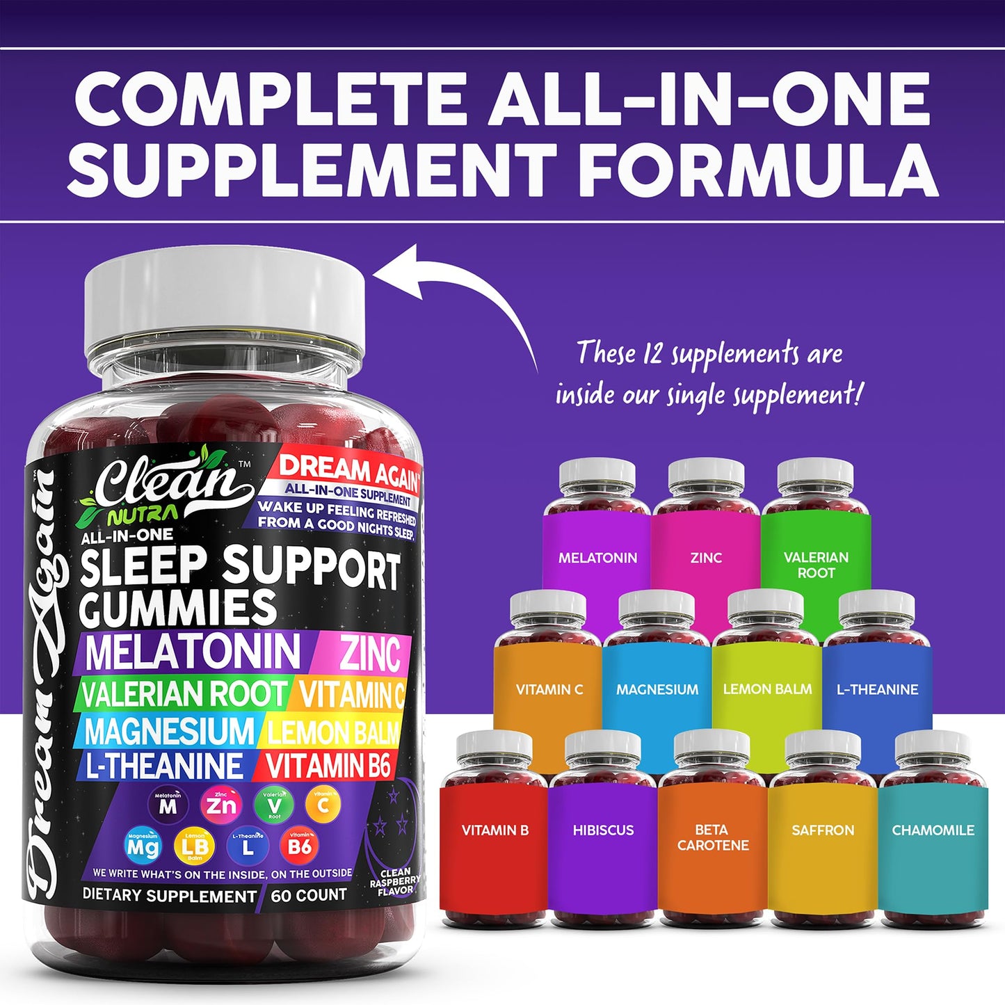 Clean Nutraceuticals Melatonin 10mg 60 Gummies