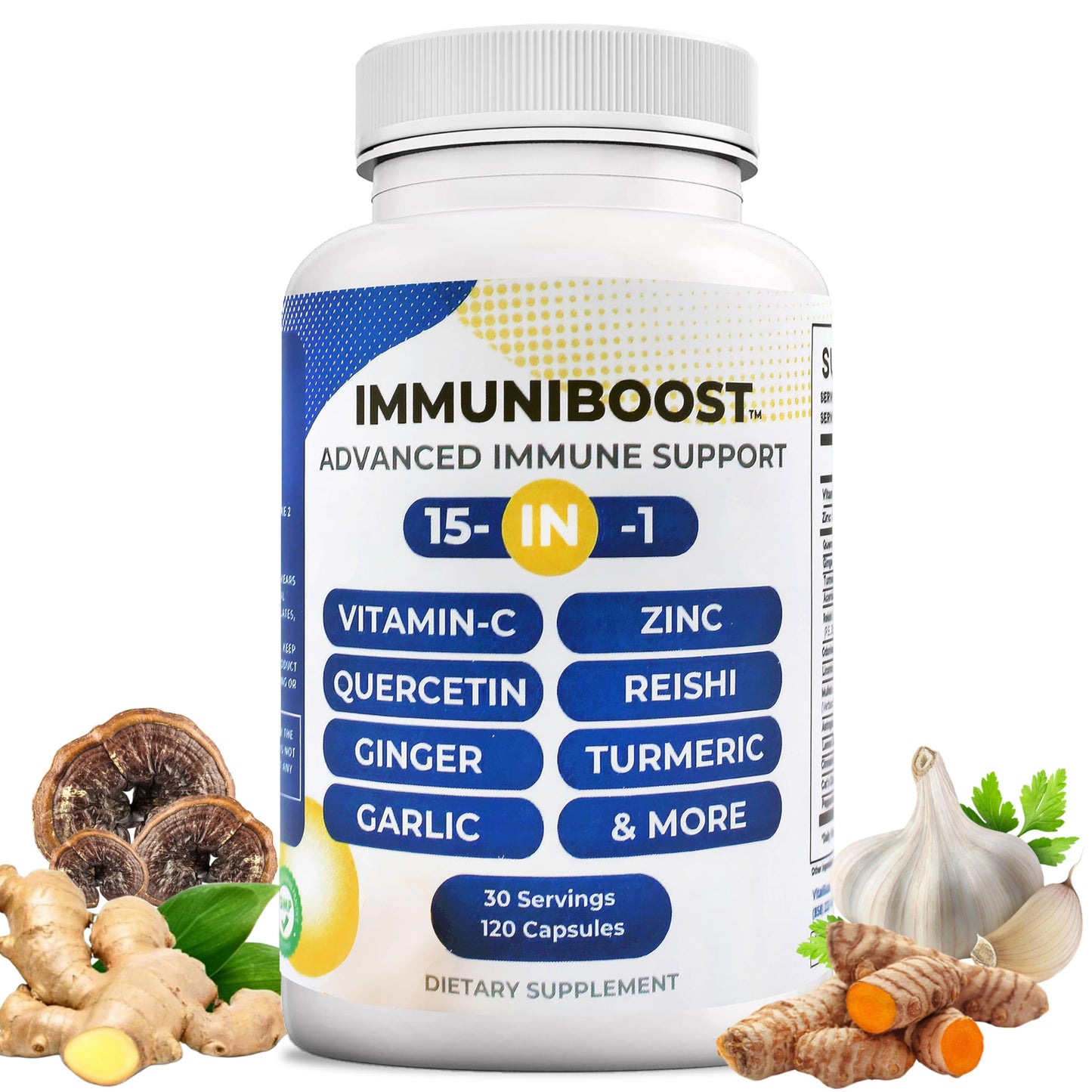 ImmuniBoost 15 in 1 Immune Support Capsules, 120 Count