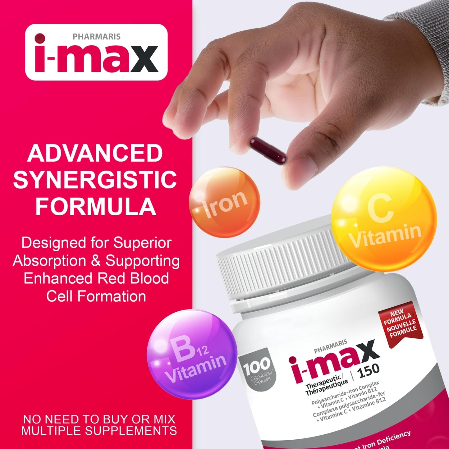 Pharmaris i-max Iron Supplement Tablet, 100 Tablets