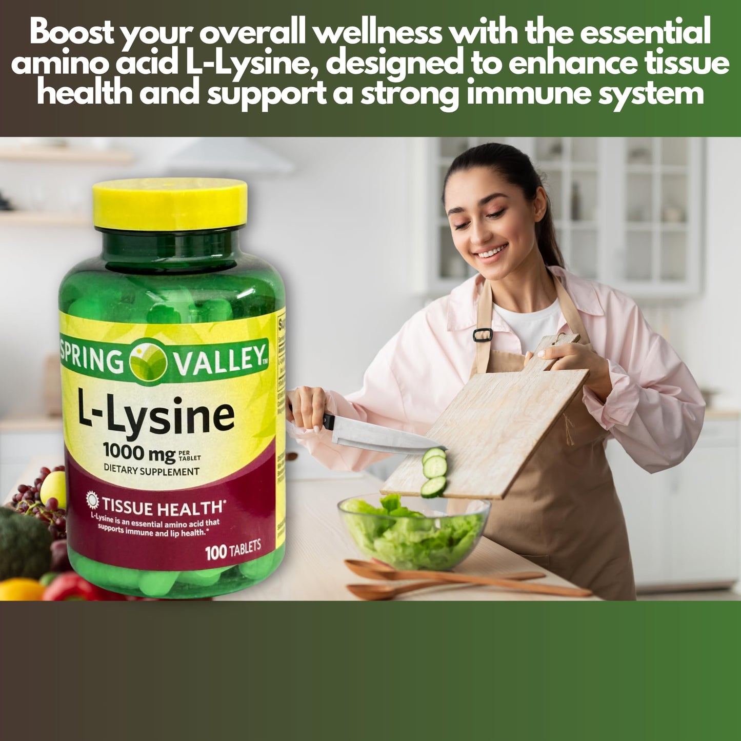 FUSION SHOP STORE L-Lysine 1000mg Tablets, 100