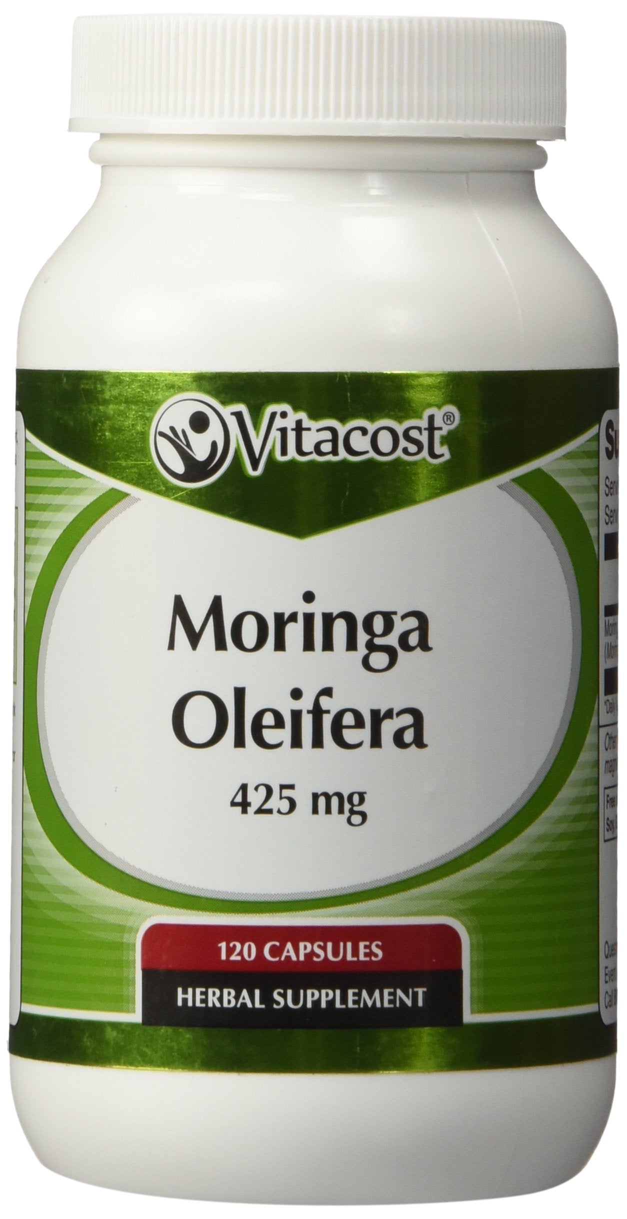 Vitacost Brand Moringa Oleifera 425 mg Capsules, 120 Count
