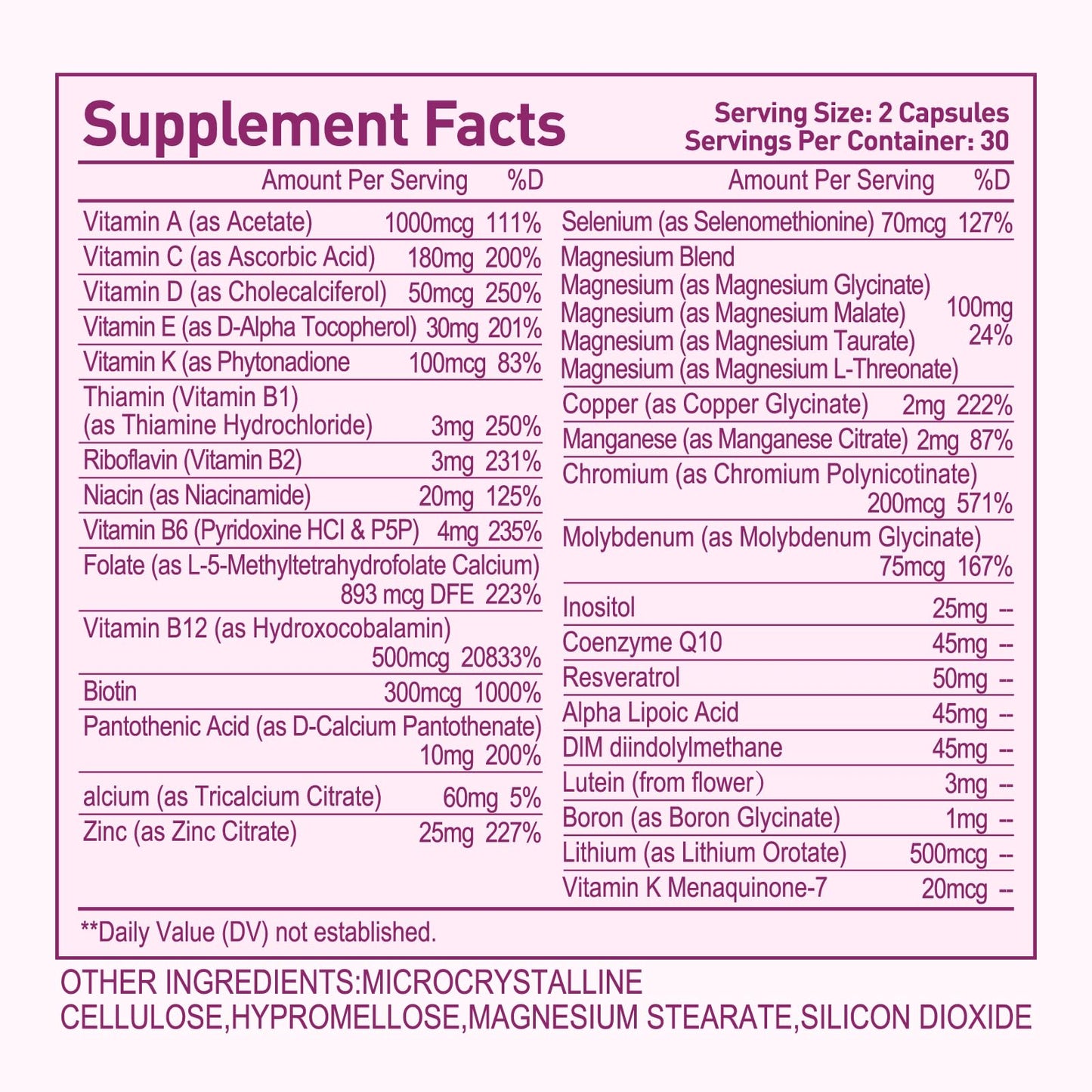 Simlike Methylated Multivitamin for Women 60 Capsules