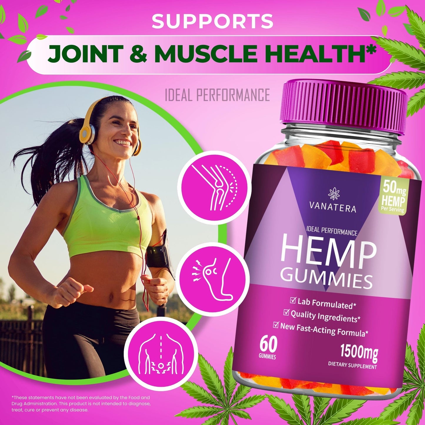 IDEAL PERFORMANCE Vanatera Hemp Gummy 120 Count