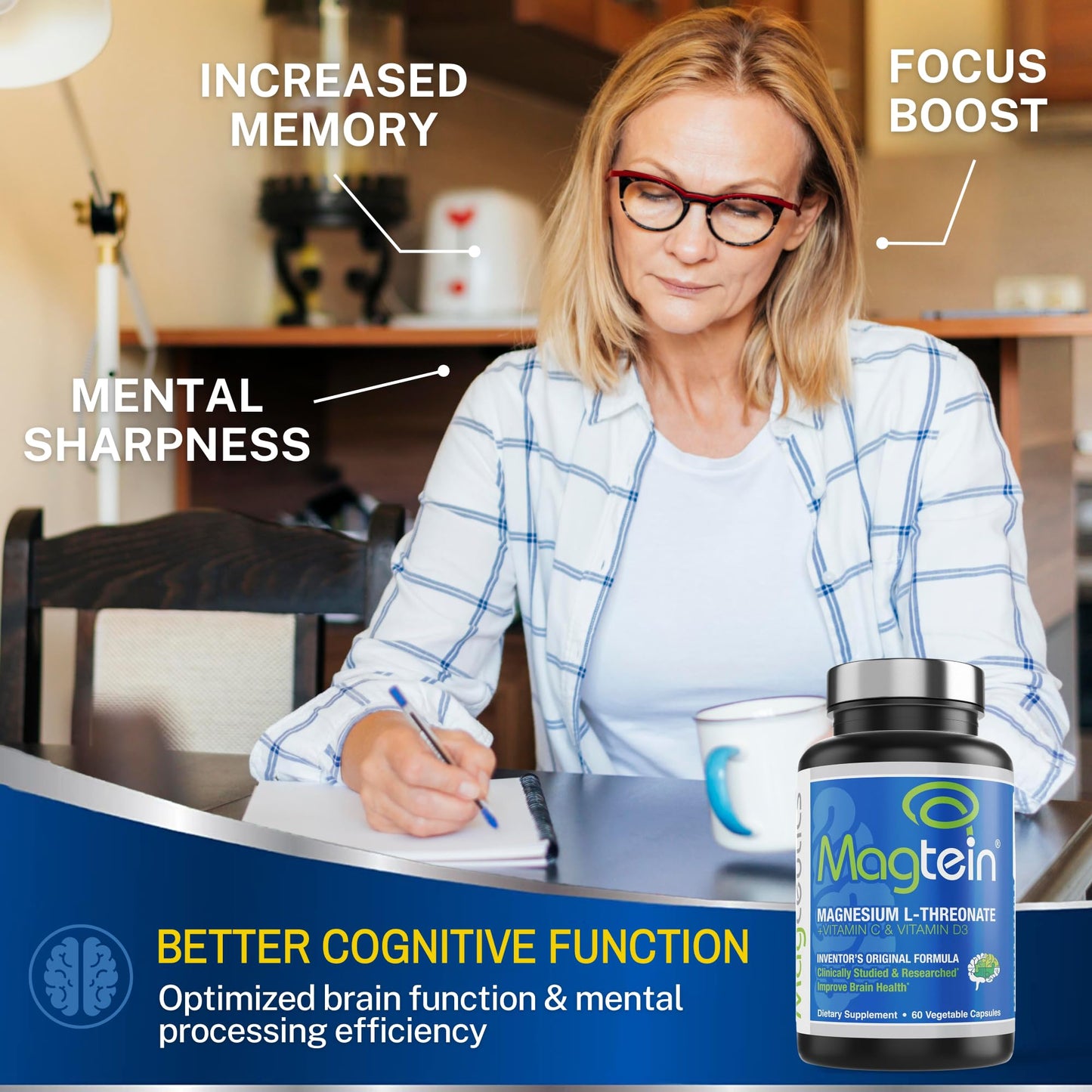 Magtein Magnesium L-Threonate and Vitamin D3 K2 Bundle Capsules 60
