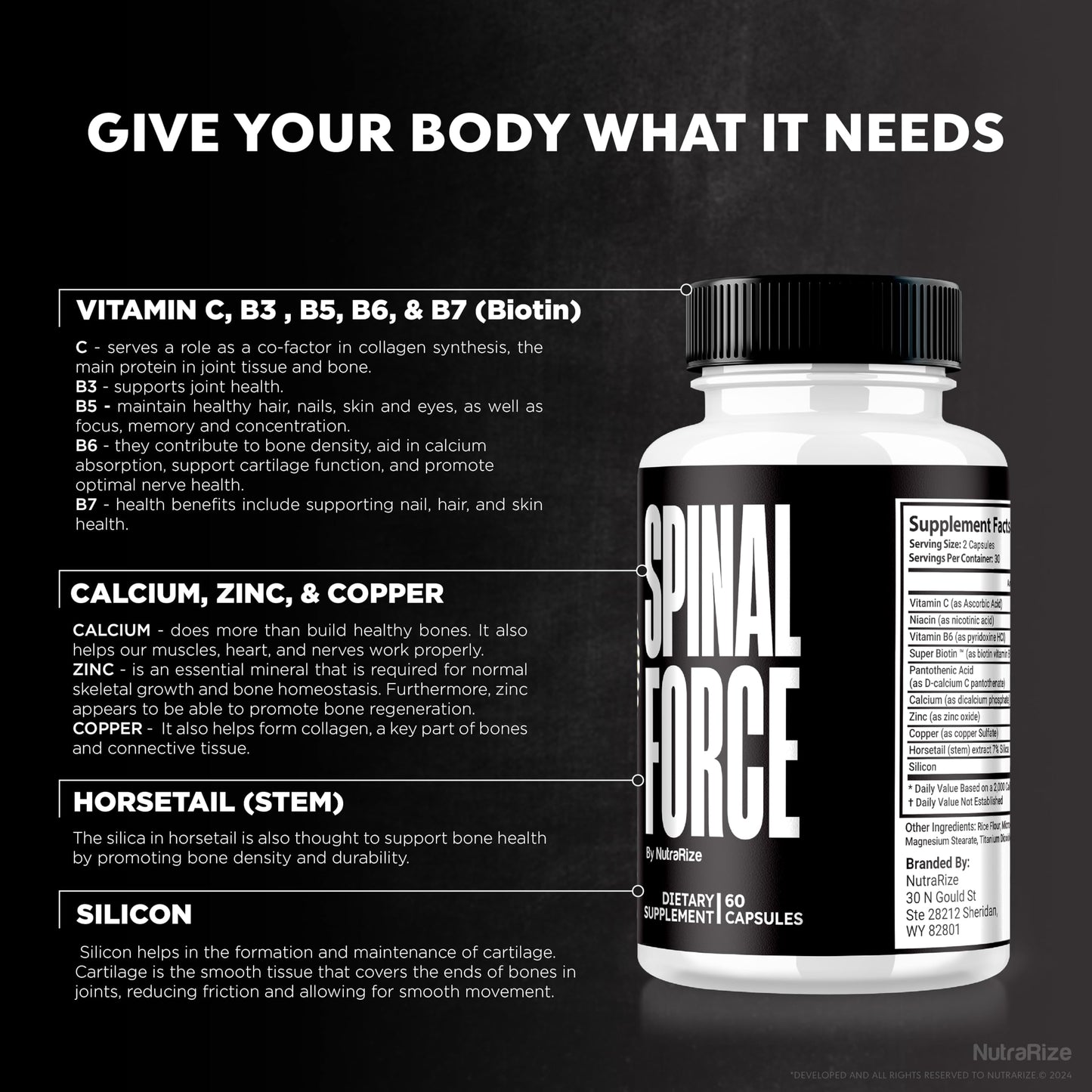 NutraRize Spinal Force Capsules, 60 Count