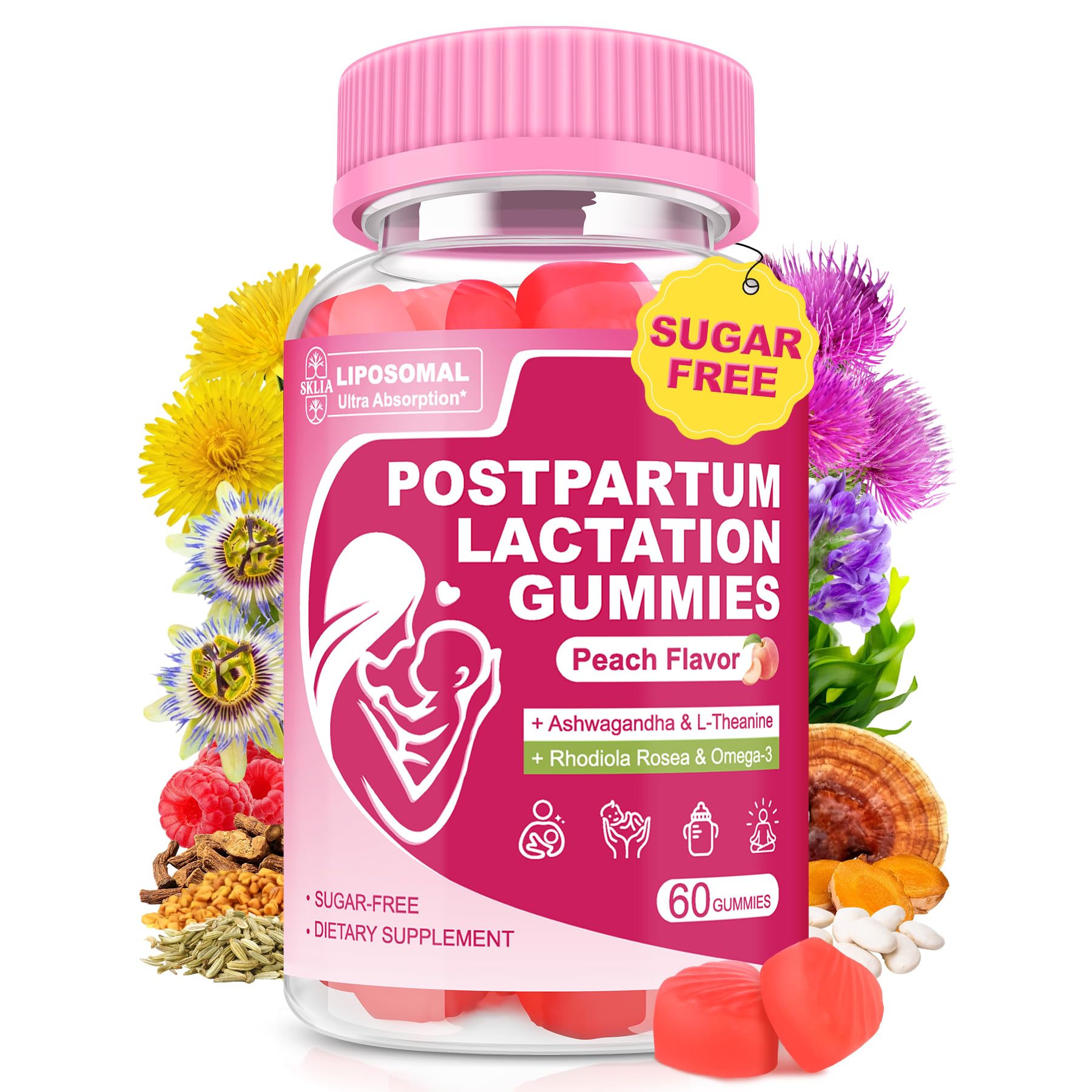 SKLIA Liposomal Lactation Supplement Gummy, 60 Count