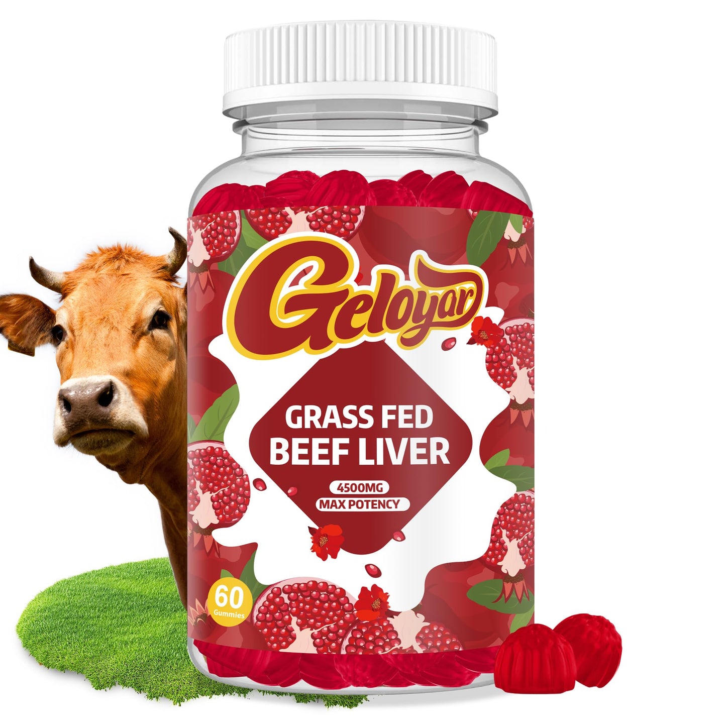 Geloyar Beef Liver Gummies 60 Count