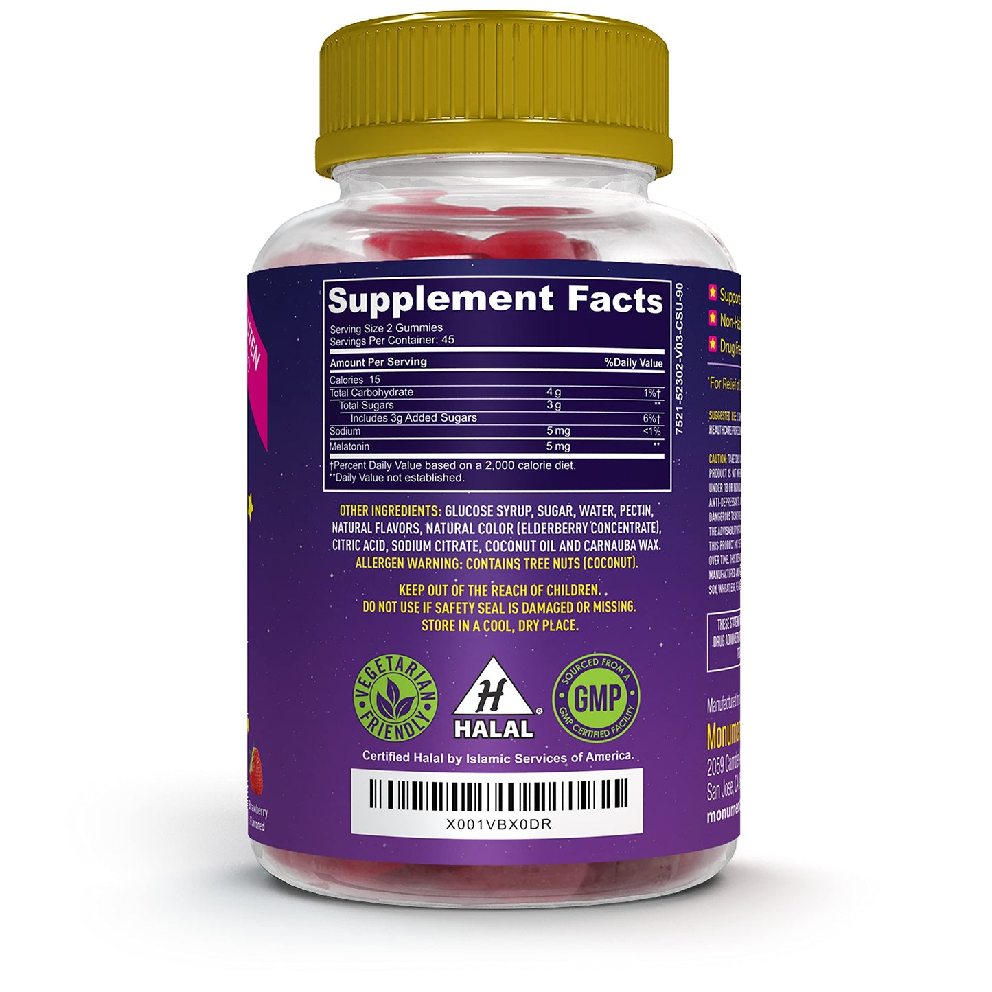 Monumental Nutrition ZZZs Melatonin Sleep Gummies 5 mg, 90 Count