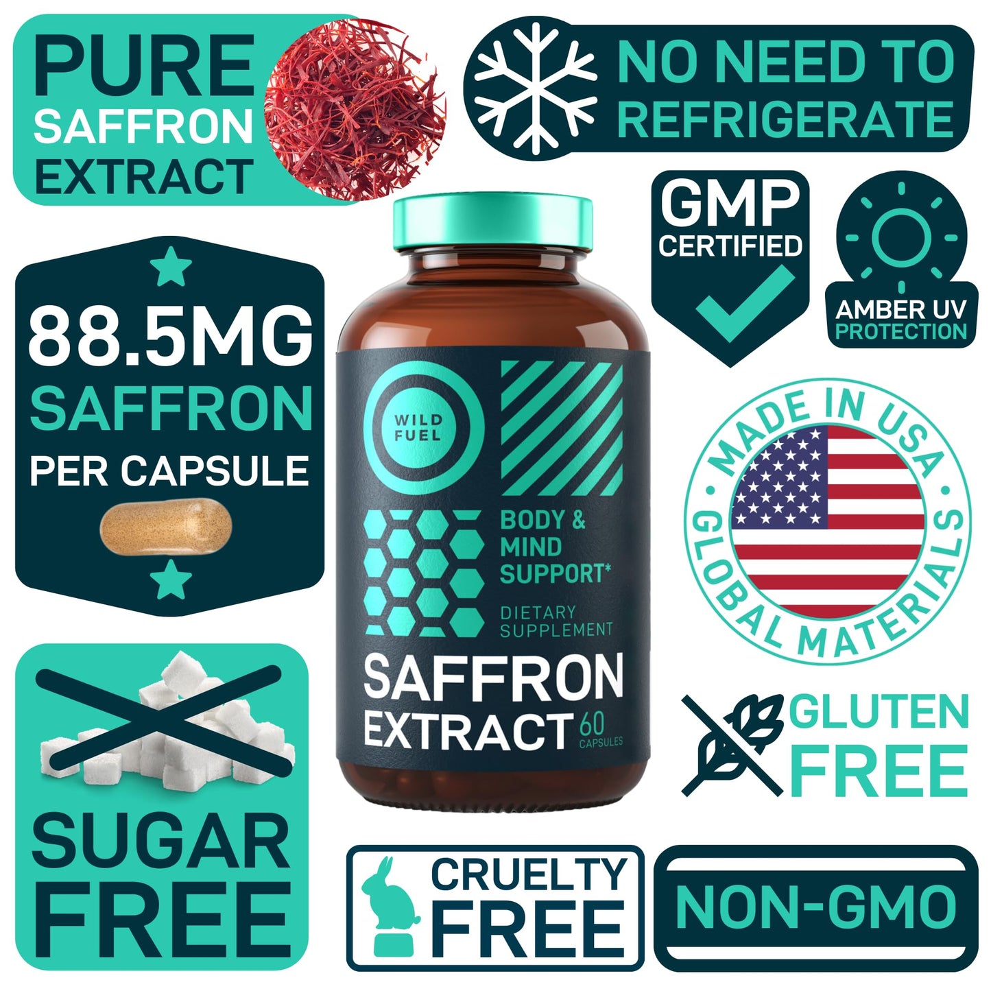 WILD FUEL Saffron Extract 60 Capsules