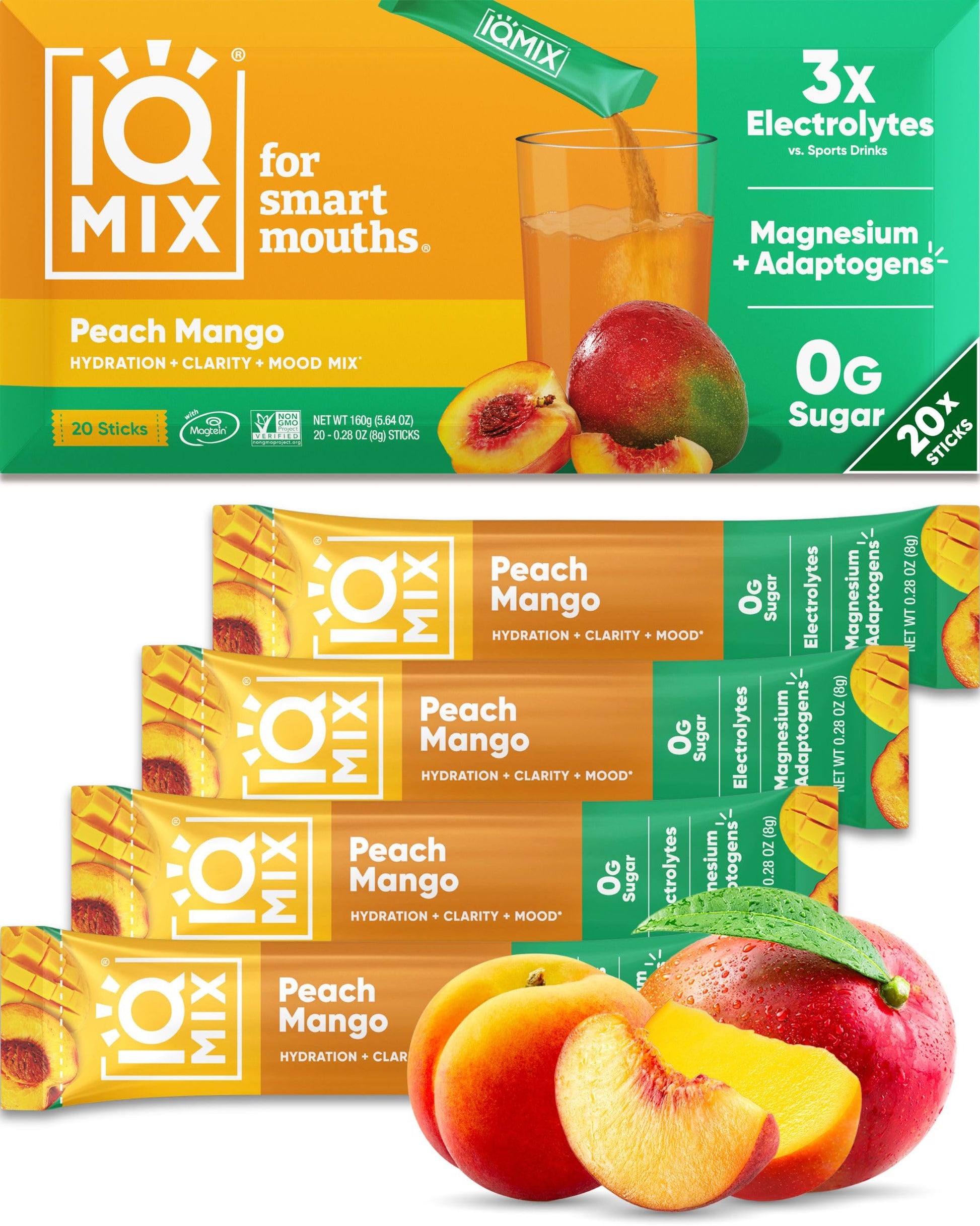 IQBAR IQMIX Hydration Electrolytes Capsules Peach Mango 20 Count