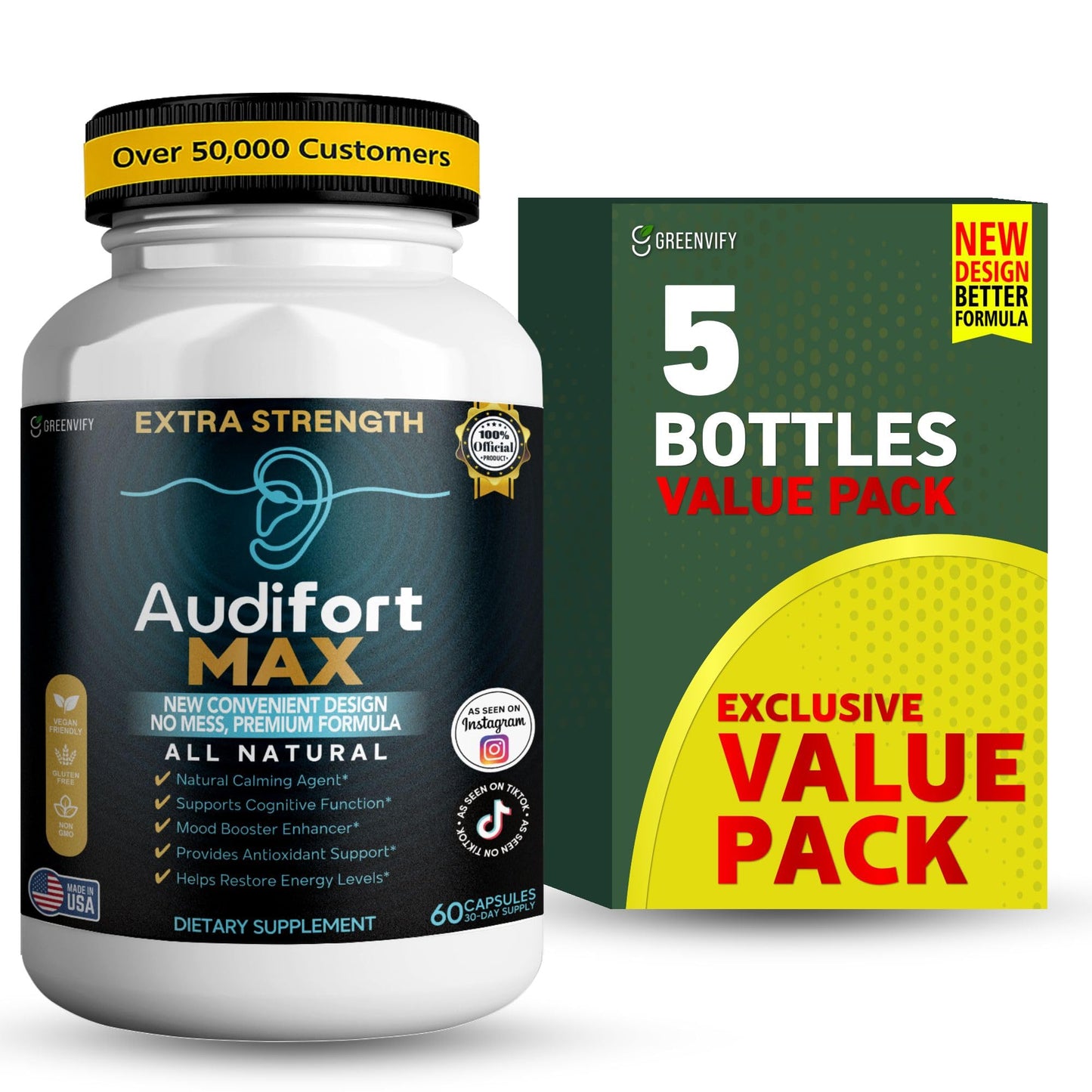 GREENVIFY Audifort MAX Dietary Supplement Capsules 60