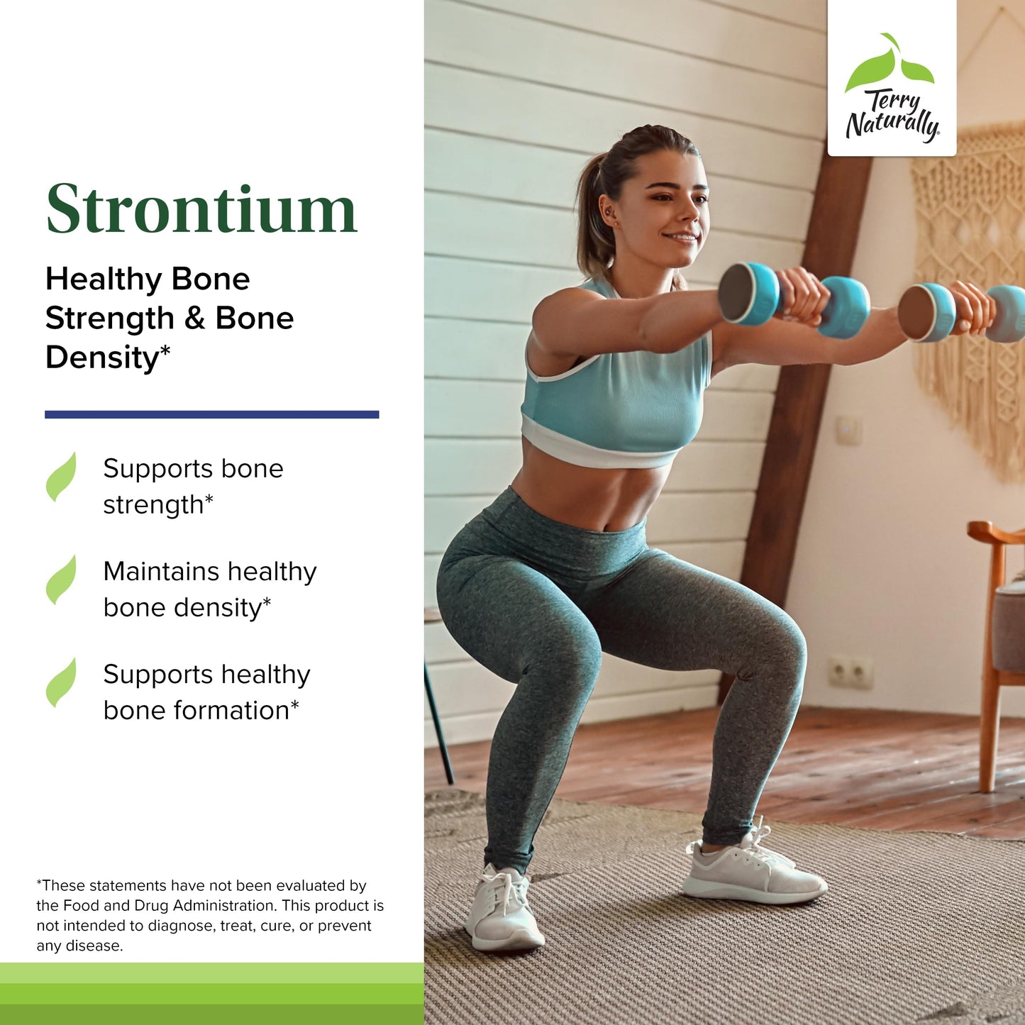 Terry Naturally Strontium Bone Health & Strength Support Supplement Capsules 120