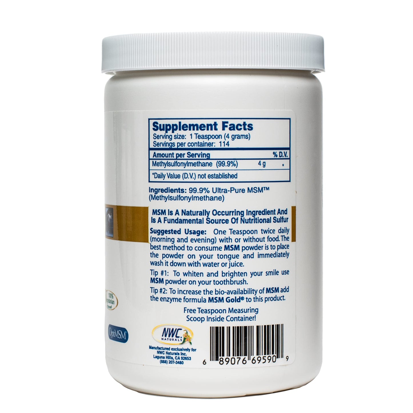 NWC Naturals Ultra-Pure MSM Powder, 16 oz