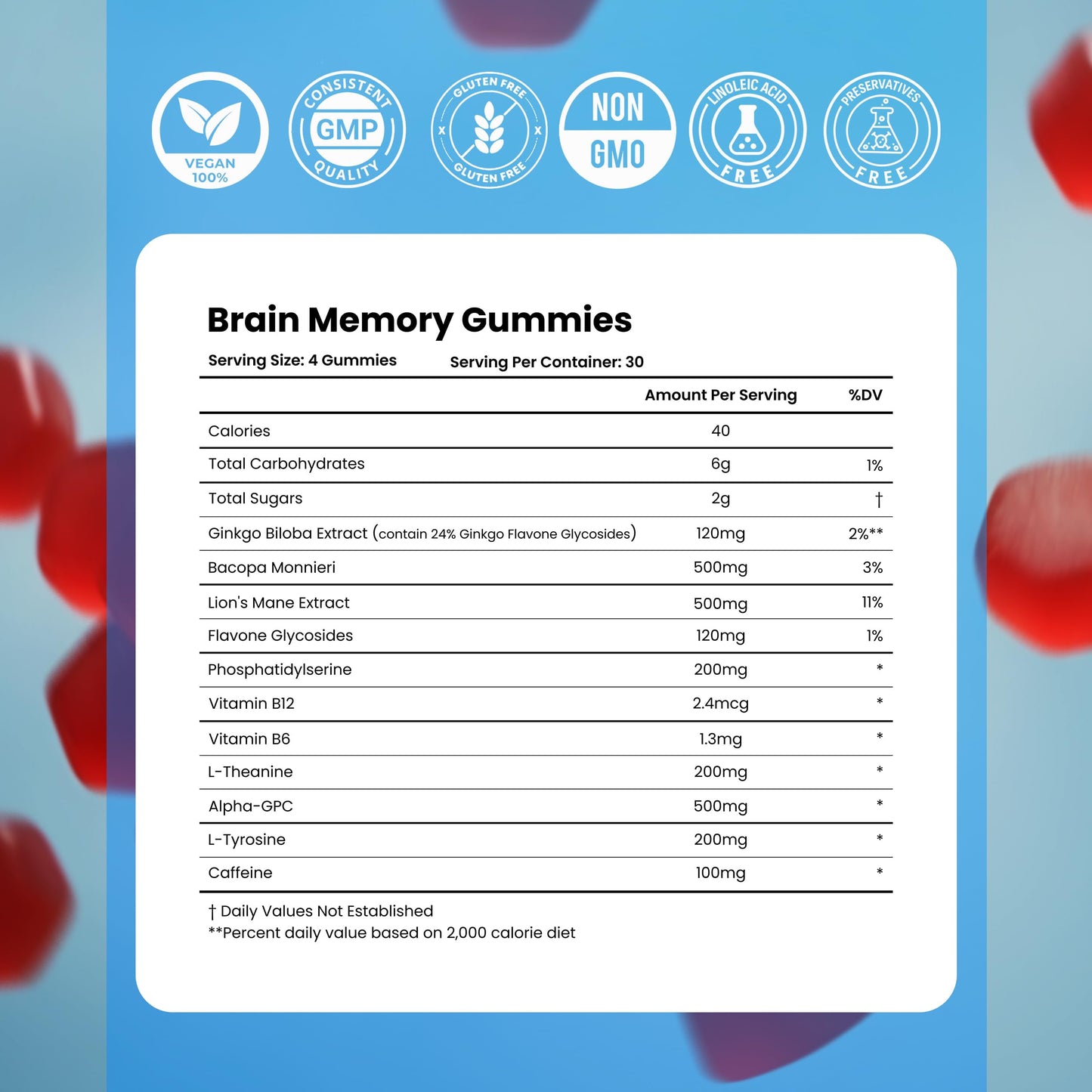 myVitalboost Nootropic Gummies 120 Gummies