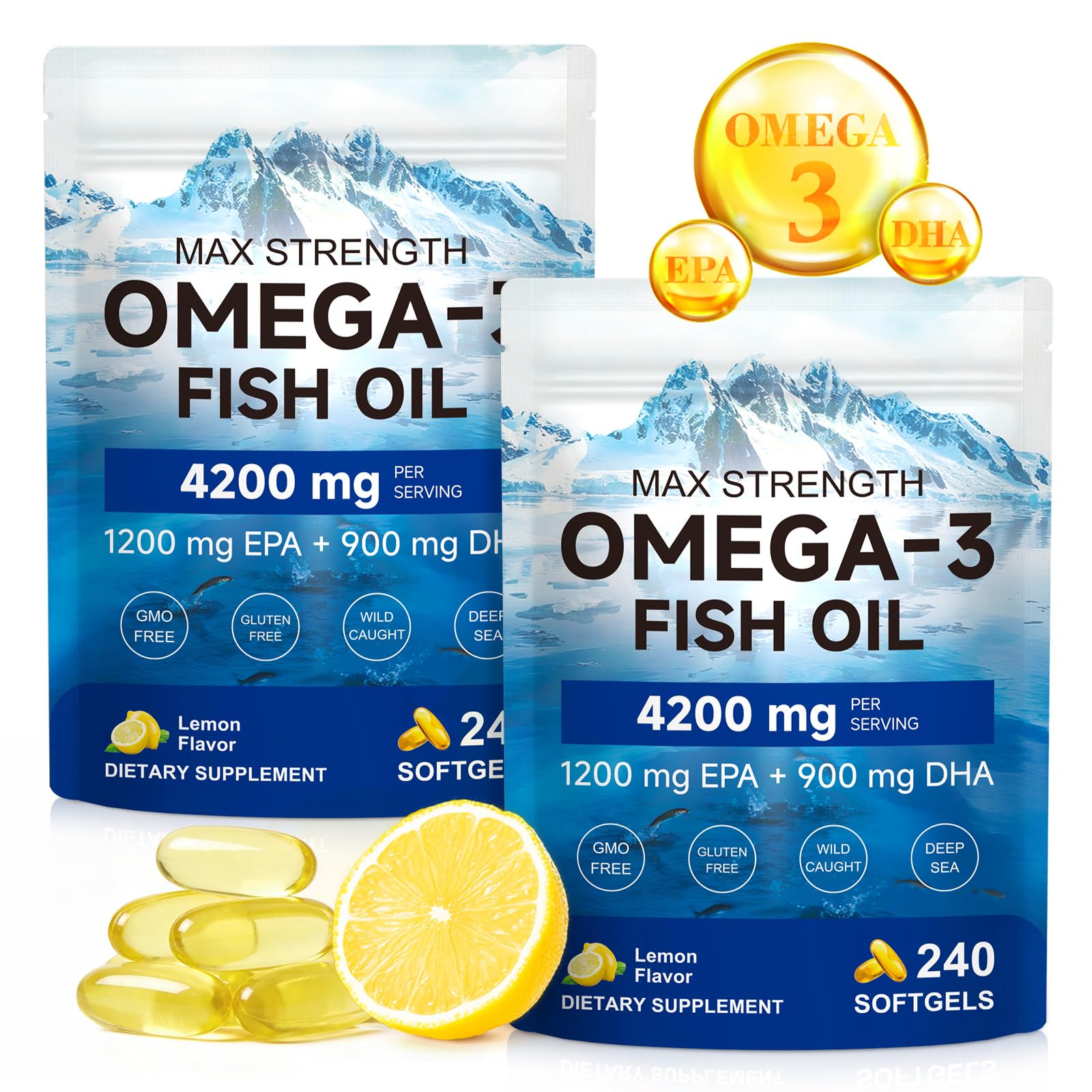 AIQIUSHA Omega 3 Fish Oil Softgels 240