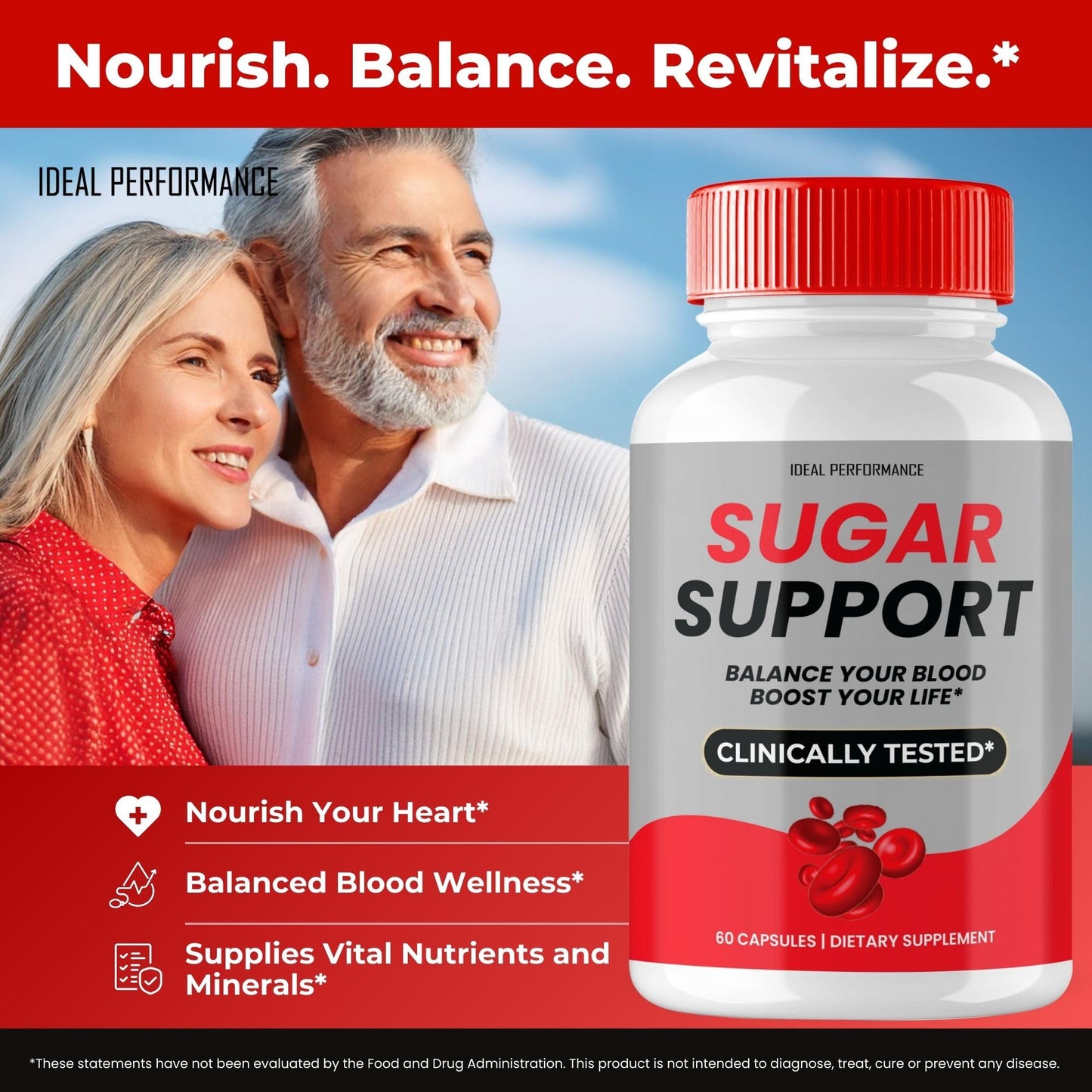 IDEAL PERFORMANCE Sugar Support Capsules 180 Count
