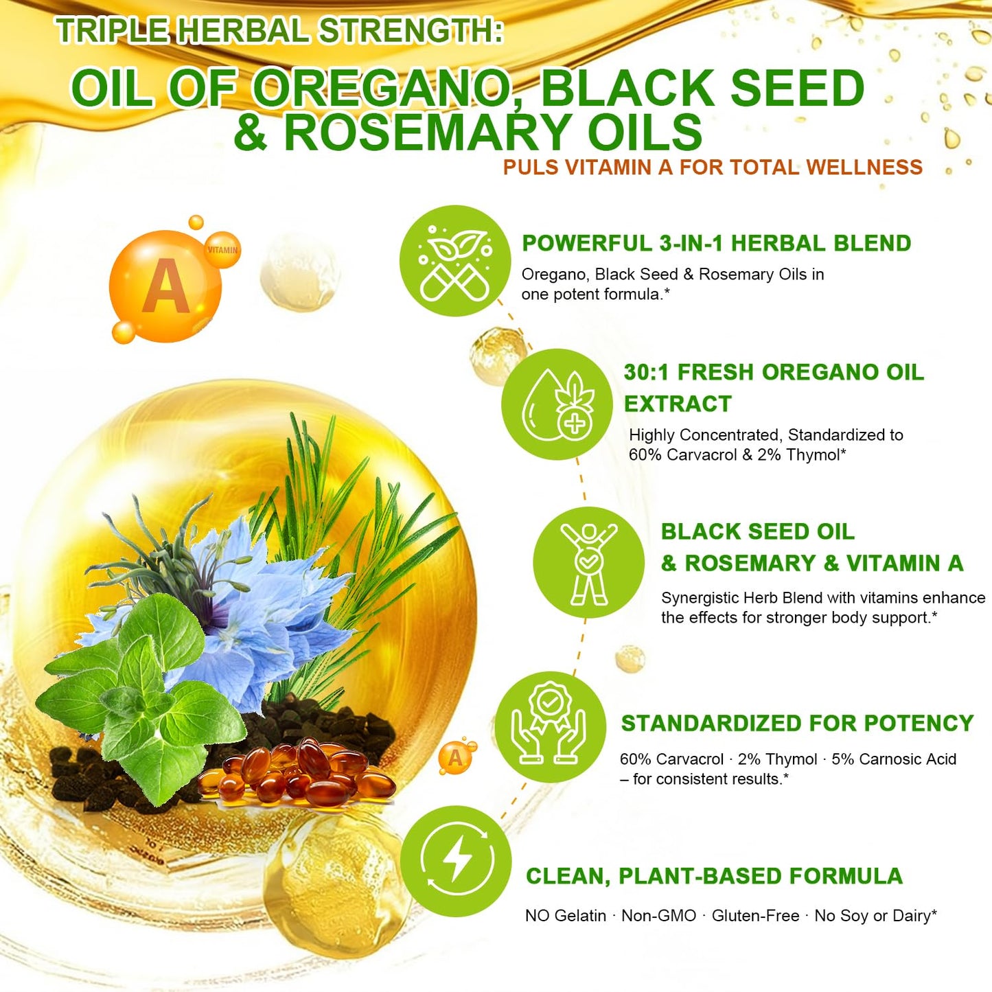 VEGEPOWER Oil of Oregano Softgels 90 Count