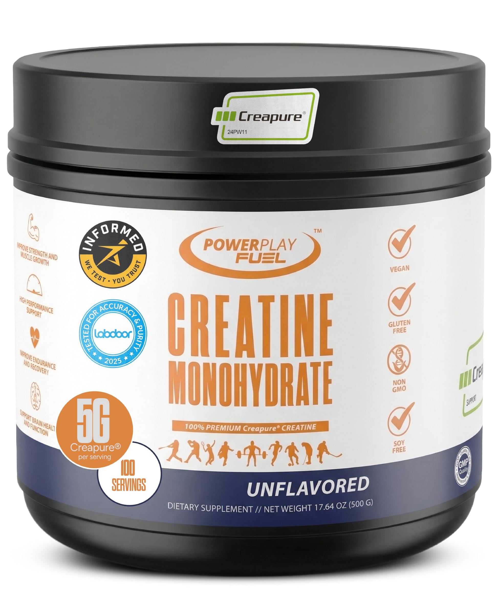 POWER PLAY FUEL Micronized Creatine Monohydrate Powder, 1.1 Pound