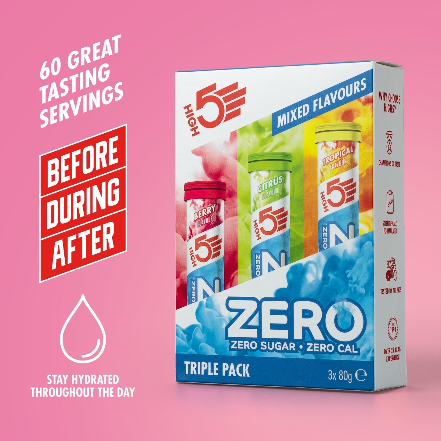 HIGH5 Zero Electrolyte Hydration Tablets Added Vitamin C 60 Tablets