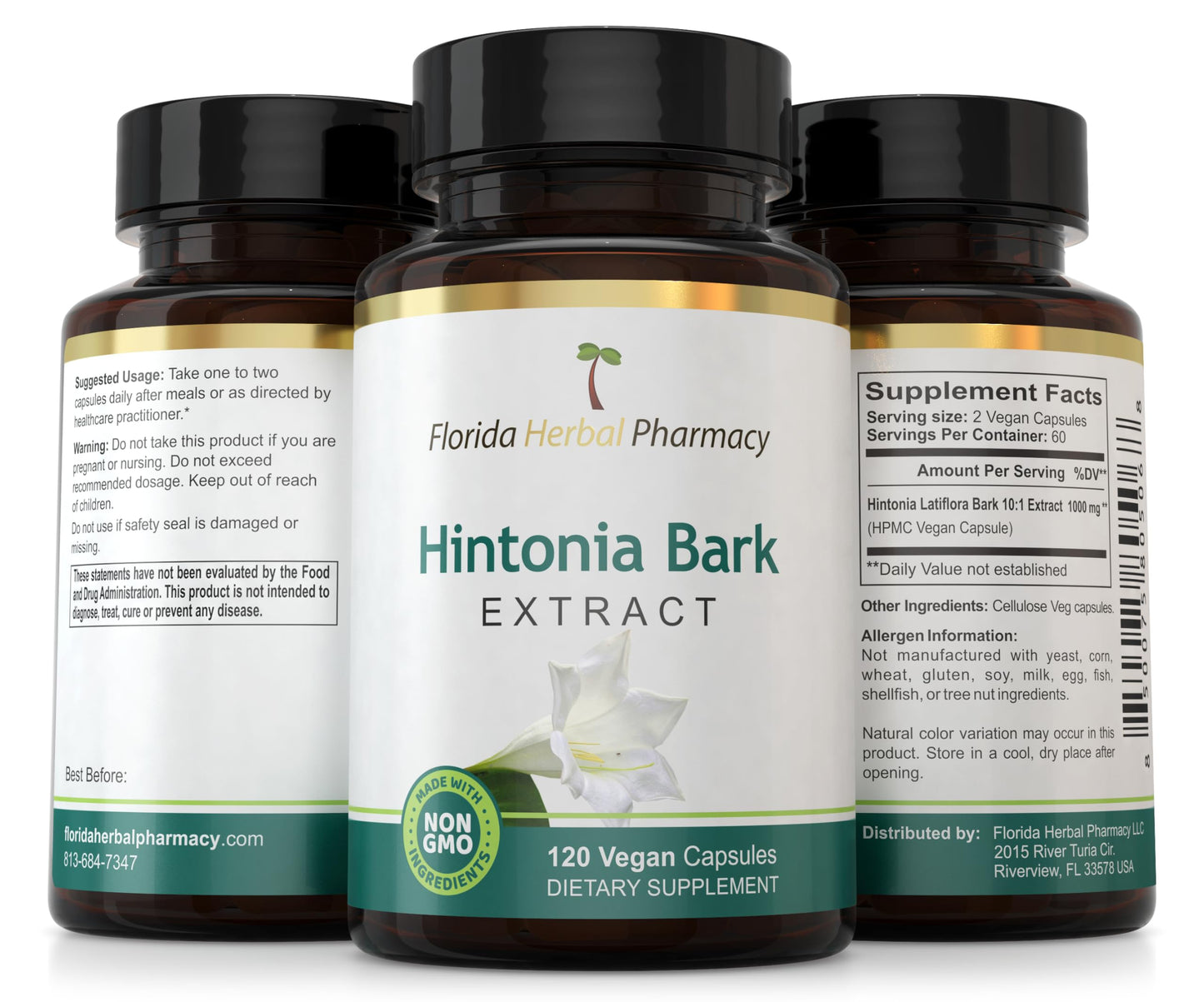 Florida Herbal Pharmacy Hintonia Latiflora Extract Supplement Capsules 120 Capsules
