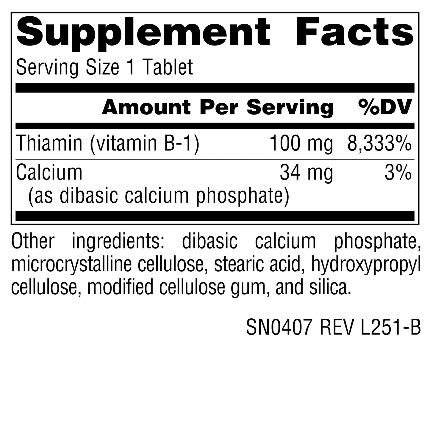 Source Naturals Vitamin B-1 Thiamin 100 Tablets