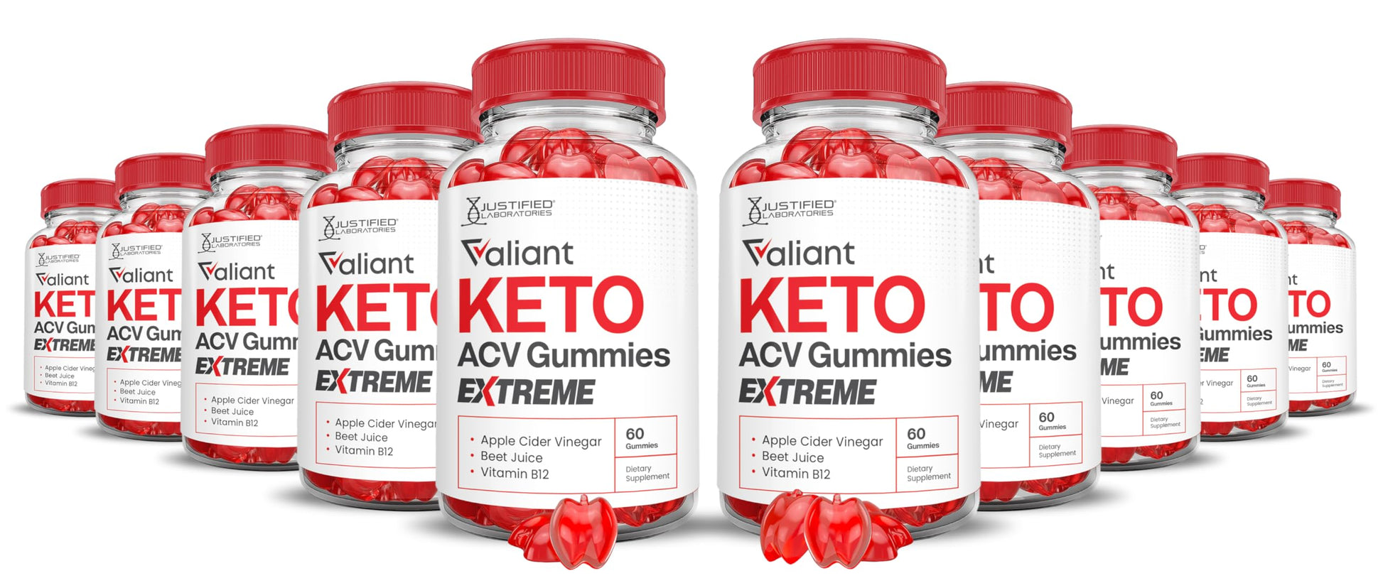 Justified Laboratories Valiant Keto ACV Extreme 2000MG Gummies 600