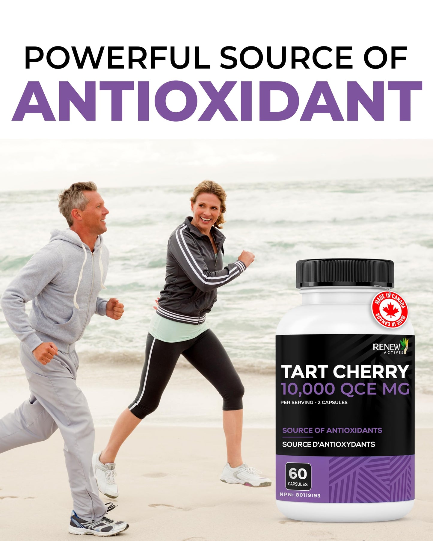 Renew Actives Tart Cherry Extra 500mg per 2 Capsules Capsule 60 Count