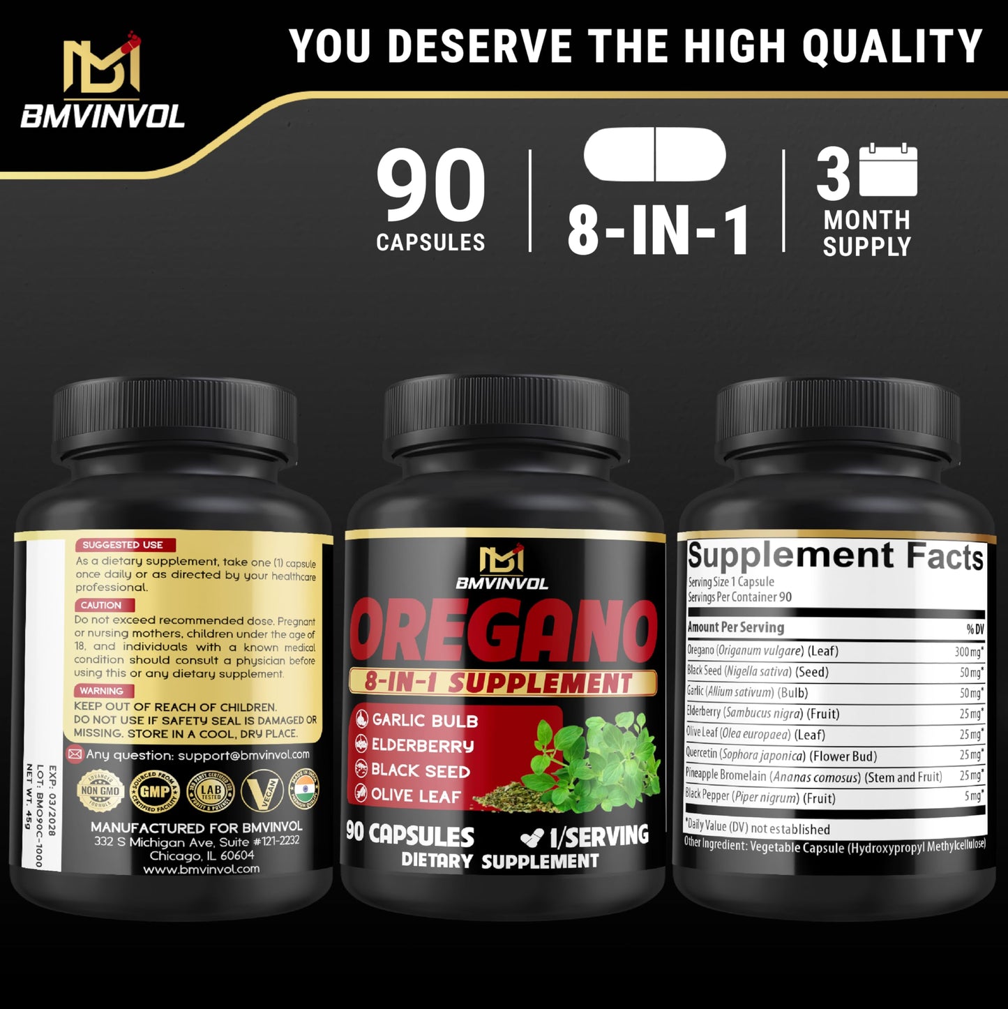 BMVINVOL Oregano Supplement Capsule 90 Capsules