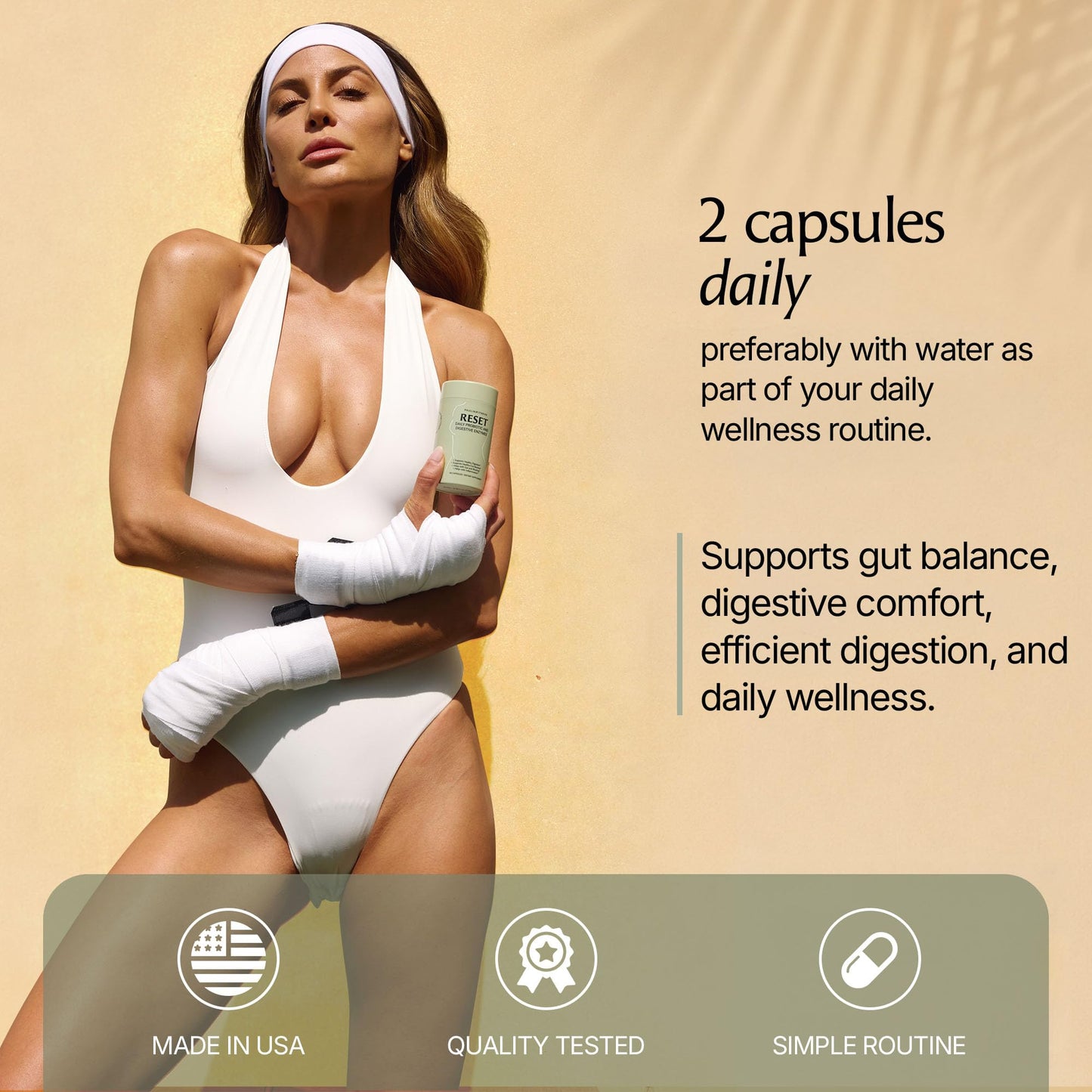 Paulina FITNESS Reset Daily Probiotic + Prebiotic Plant Digestive Enzymes – Advanced Gut Reset for Women – Bloating Relief, Weight Management, Digestion, Gut Health – Vegan, Shelf-Stable, 60 Capsules