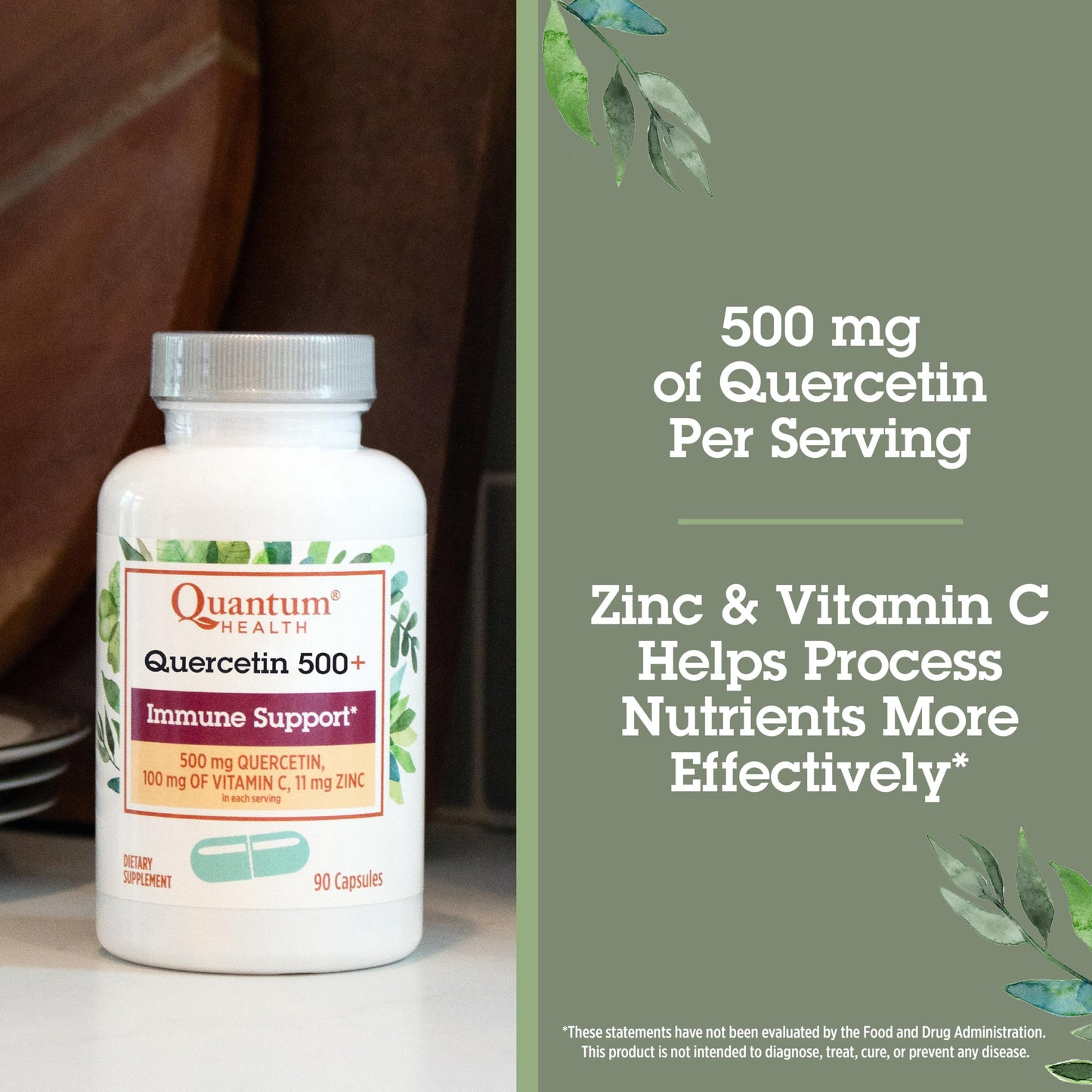 Quantum Quercetin 500+ Immune & Respiratory Support, 90 Capsules