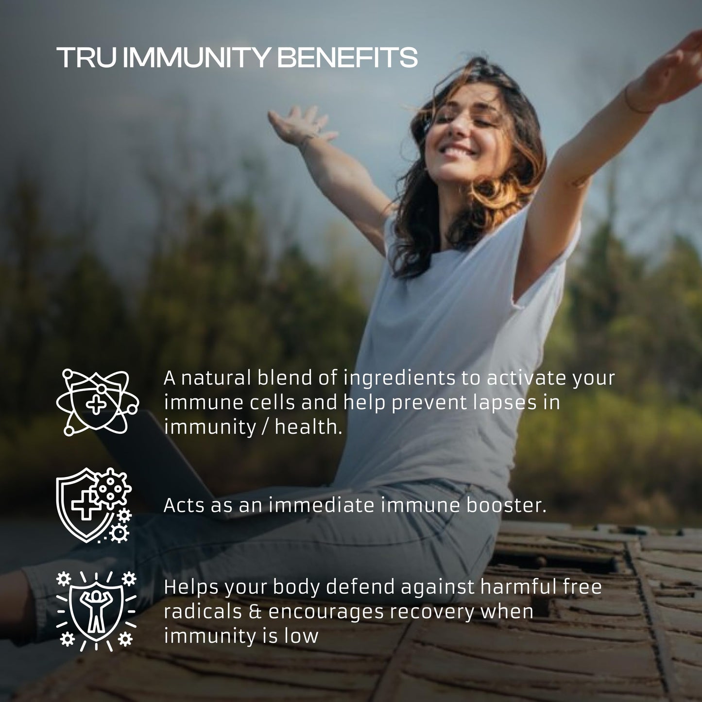 Only Nutri Labs Tru Immunity Dietary Supplement with Elderberry, Propolis, Echinacea, Vitamin C & Beta Glucans Daily Wellness Capsules, 60 Count