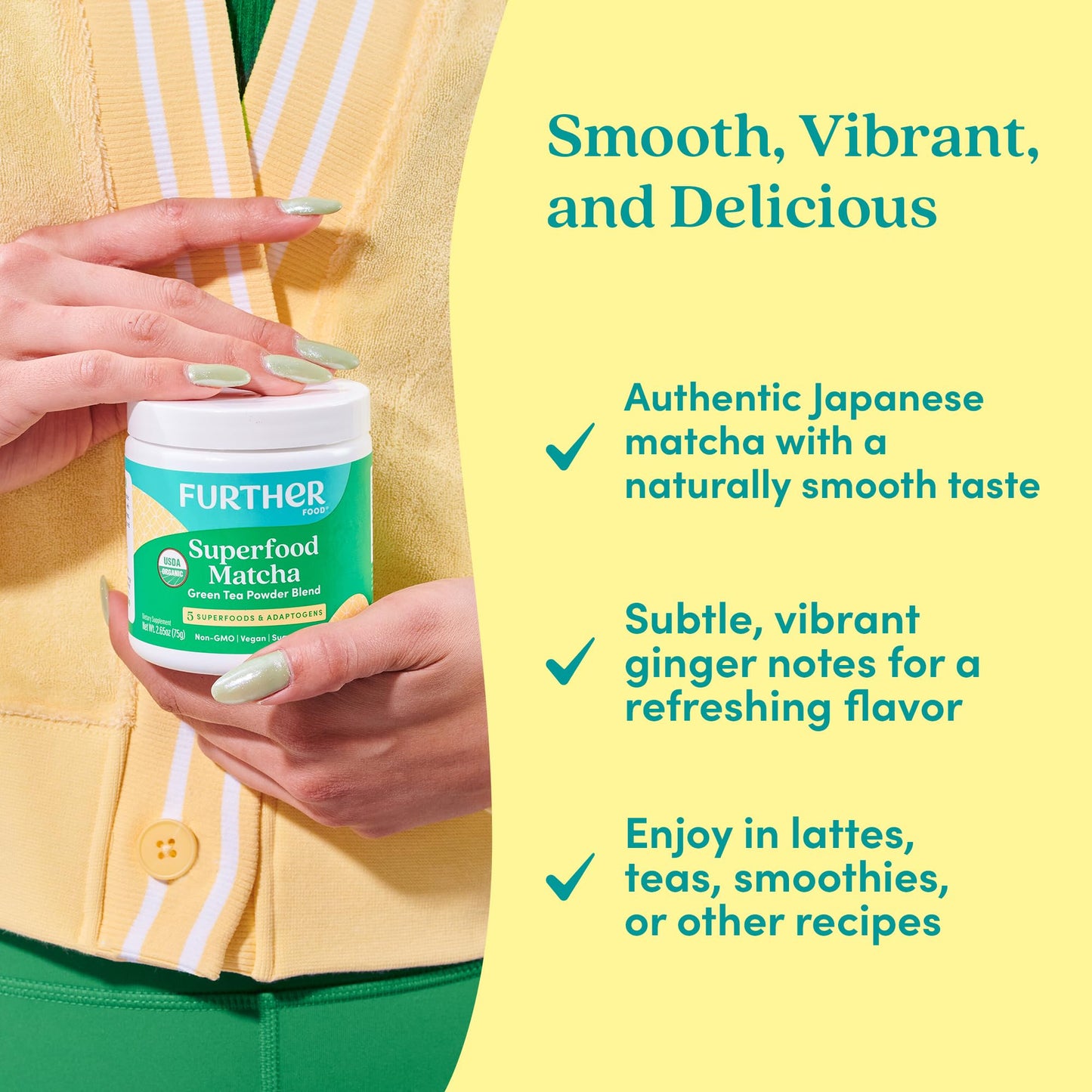 Further Food Premium Matcha Green Tea Powder, 2.65 Ounce