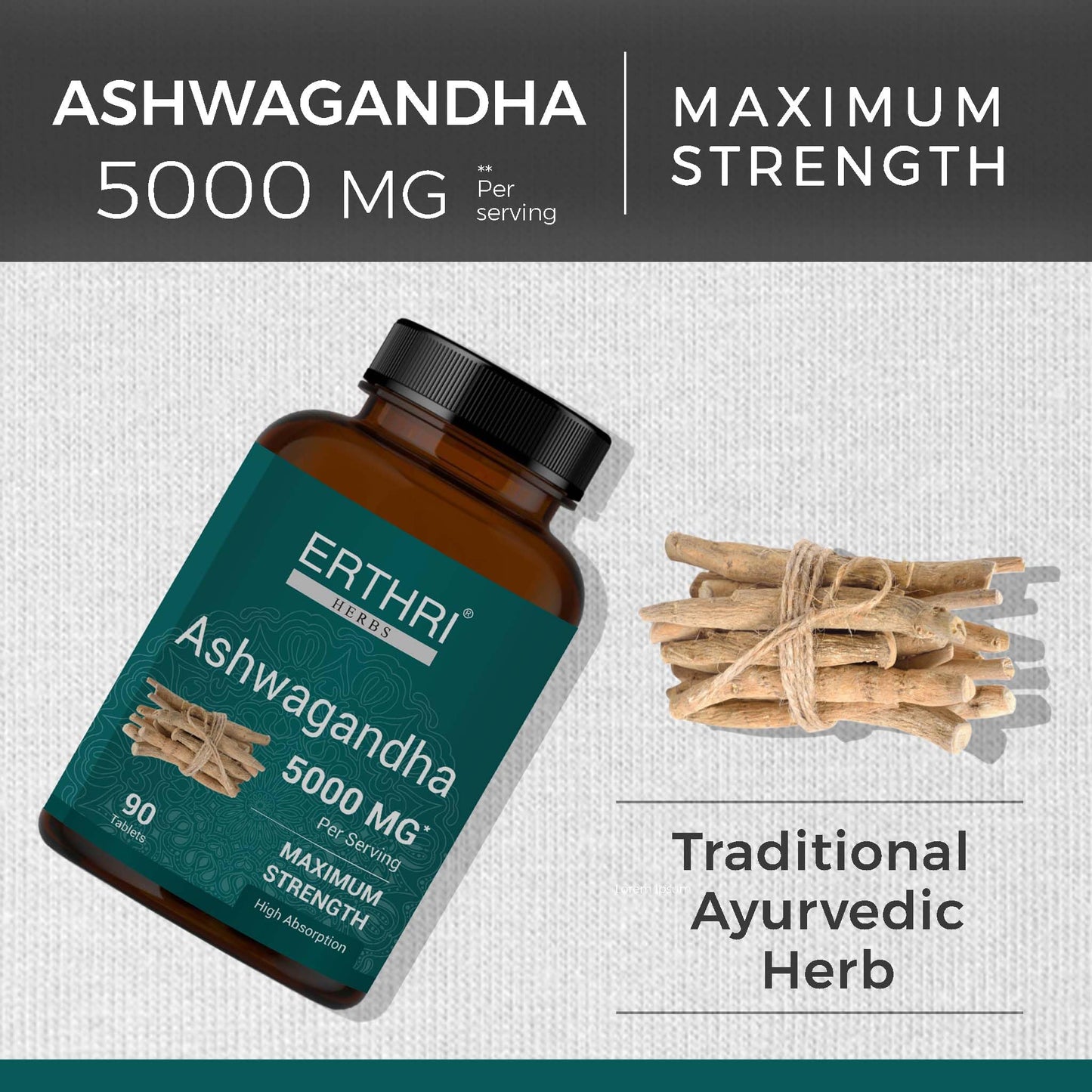 ERTHRI Ashwagandha Tablet 90 Count