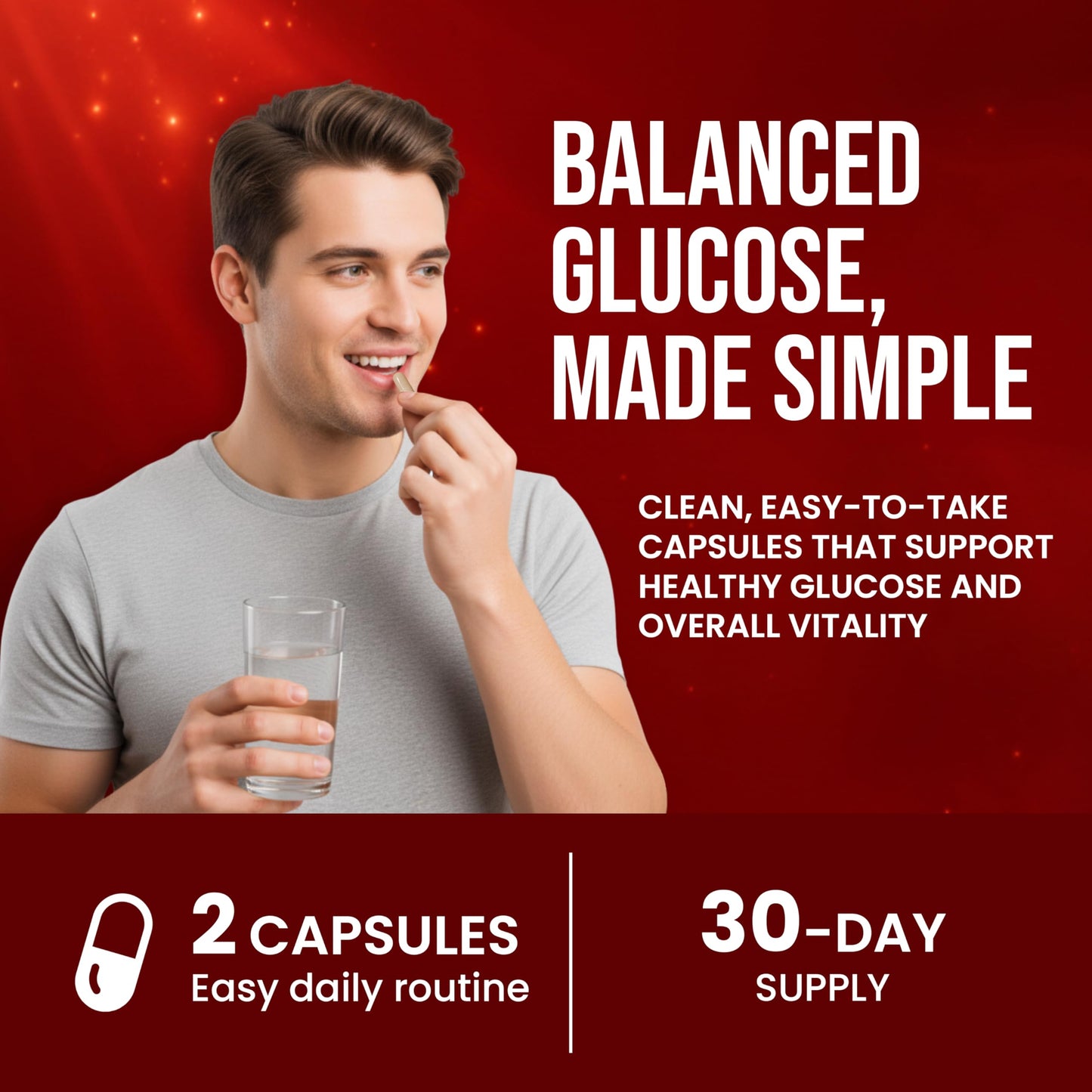CHARMSVEDA Healthy Glucose Herbal Capsules with Fenugreek, Berberine, Neem, Bitter Gourd, Black Plum & Black Pepper, Daily Herbal Wellness Supplement, Vegan, Non-GMO, 60 Capsules