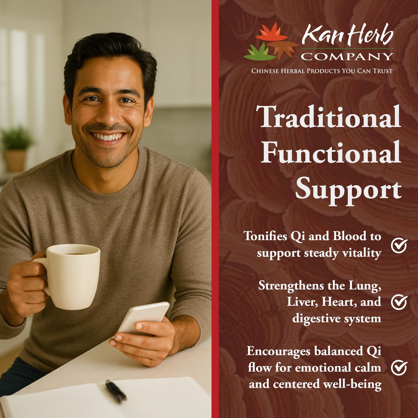 Kan Herbs Tri Forte Three-Mushroom Extract Tablets, 120 Count