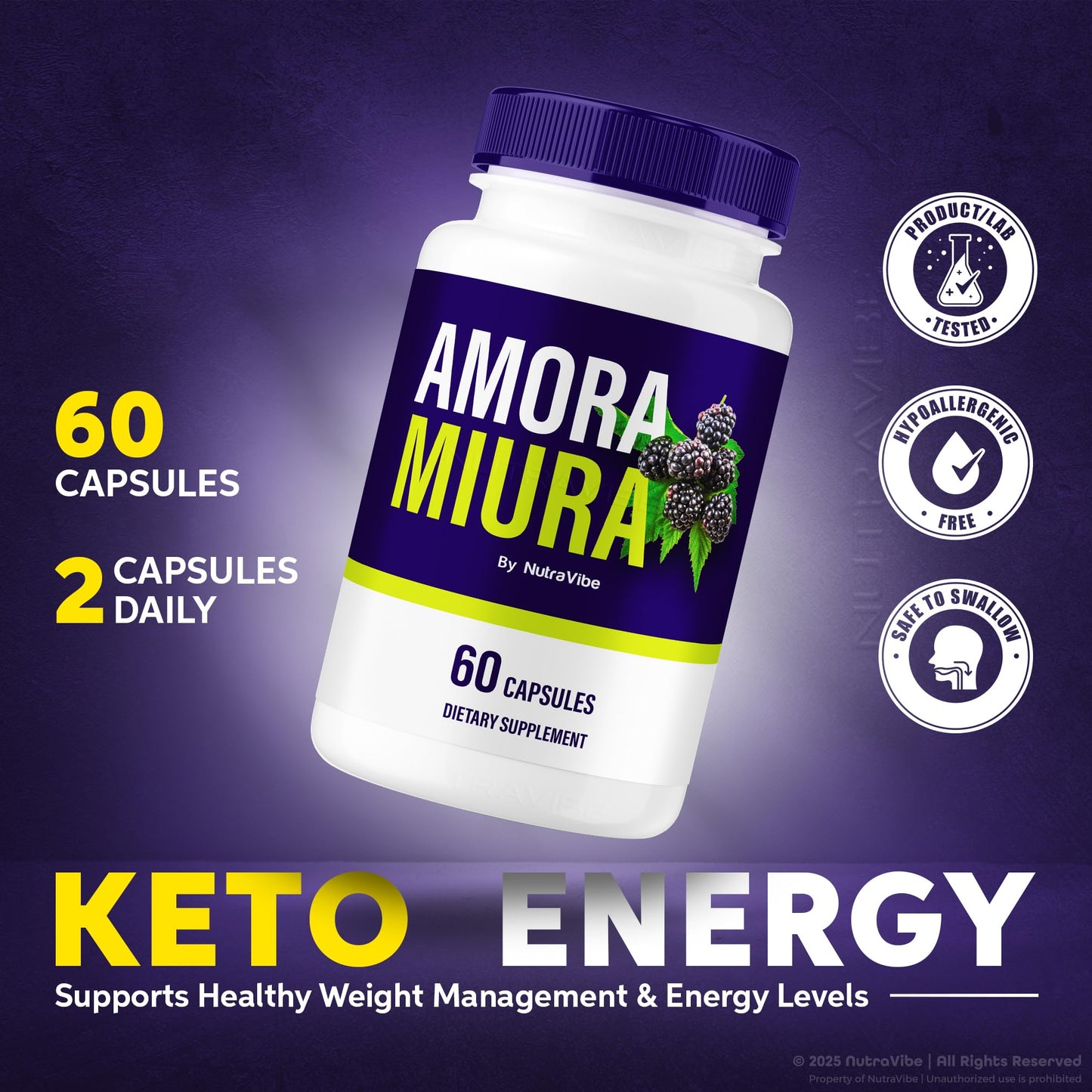 NutraVibe Amora Miura Metabolic Support Formula 120 Capsules