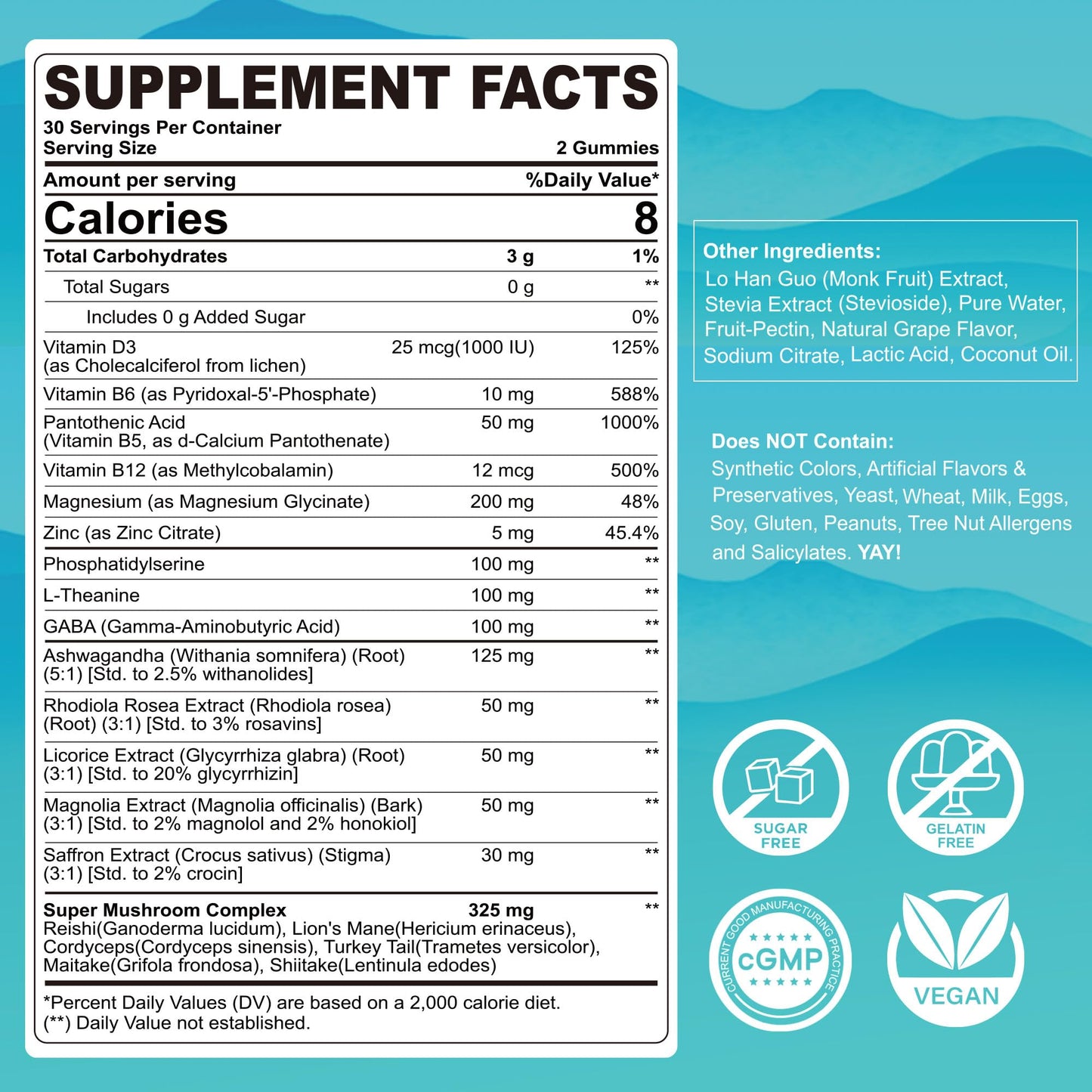 LILICARE Cortisol Gummies 120 Count