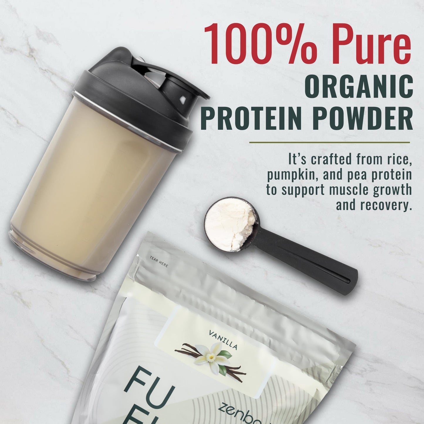 zenbodi Fuel Vegan Protein Powder Vanilla, 32 Servings