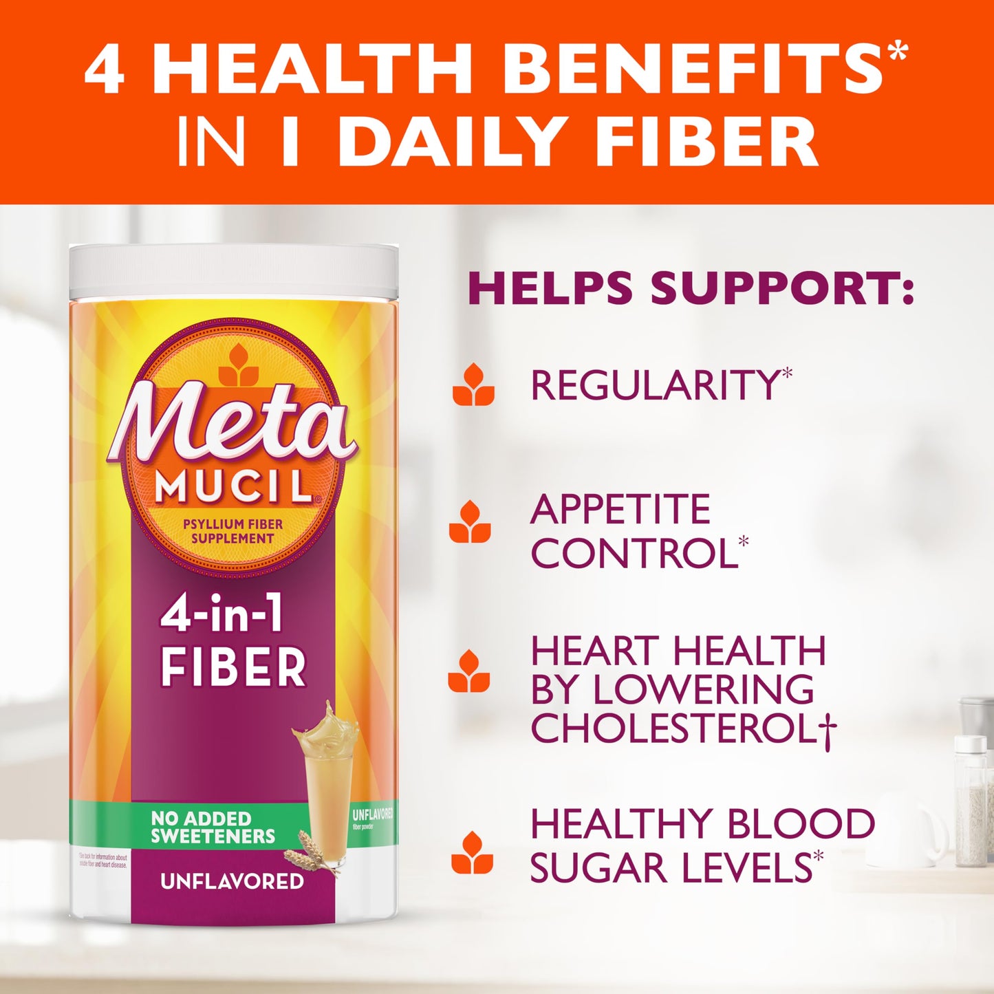 Metamucil Psyllium Husk Powder Supplement, Powder, 23.3