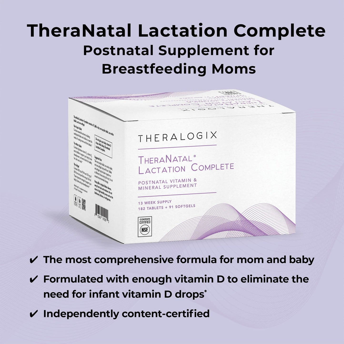 Theralogix TheraNatal Lactation Complete Postnatal Vitamin Tablet, 90 Count