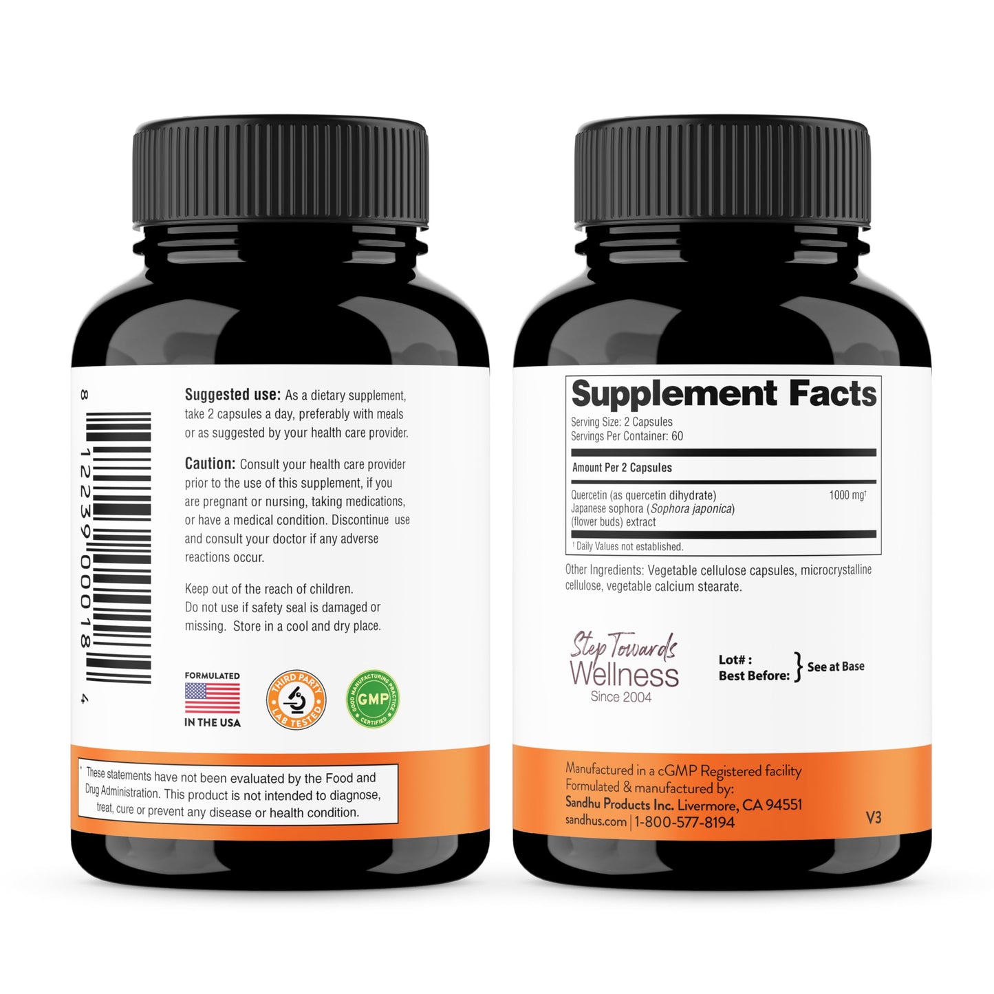 Sandhu's Quercetin 1000mg & Liver Cleanse & Detox Capsules, 60 Capsules