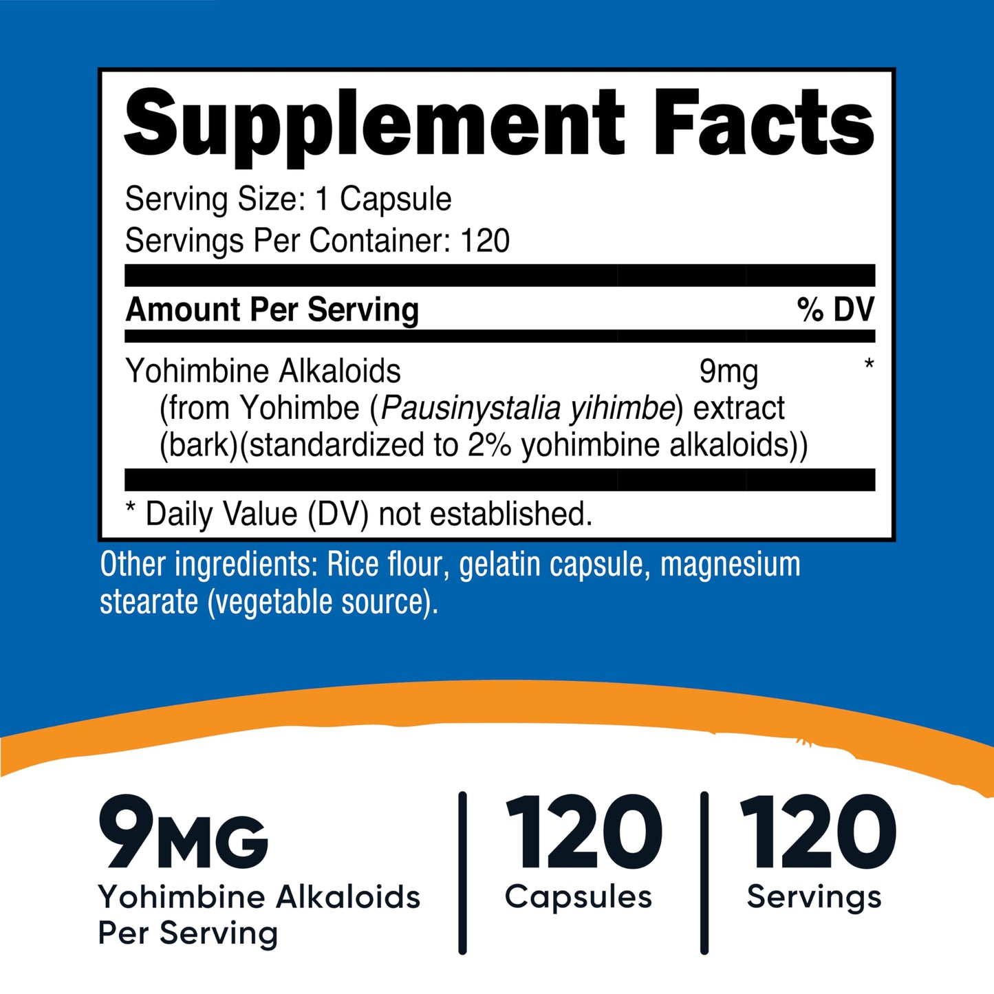 Nutricost Yohimbe Bark Extract 450mg (9mg Yohimbine Alkaloids) Capsules, 120 Count