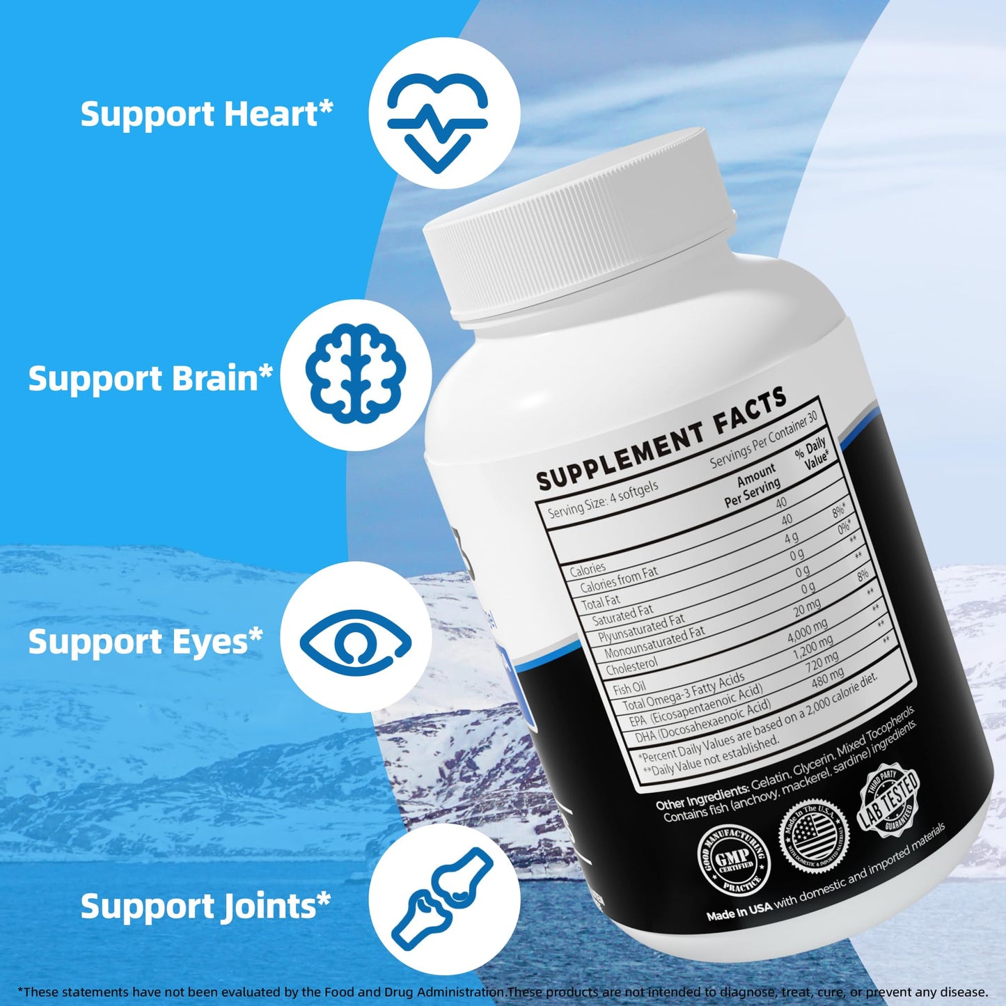 VANI Fish Oil Omega 3 (4000mg) Softgels 120