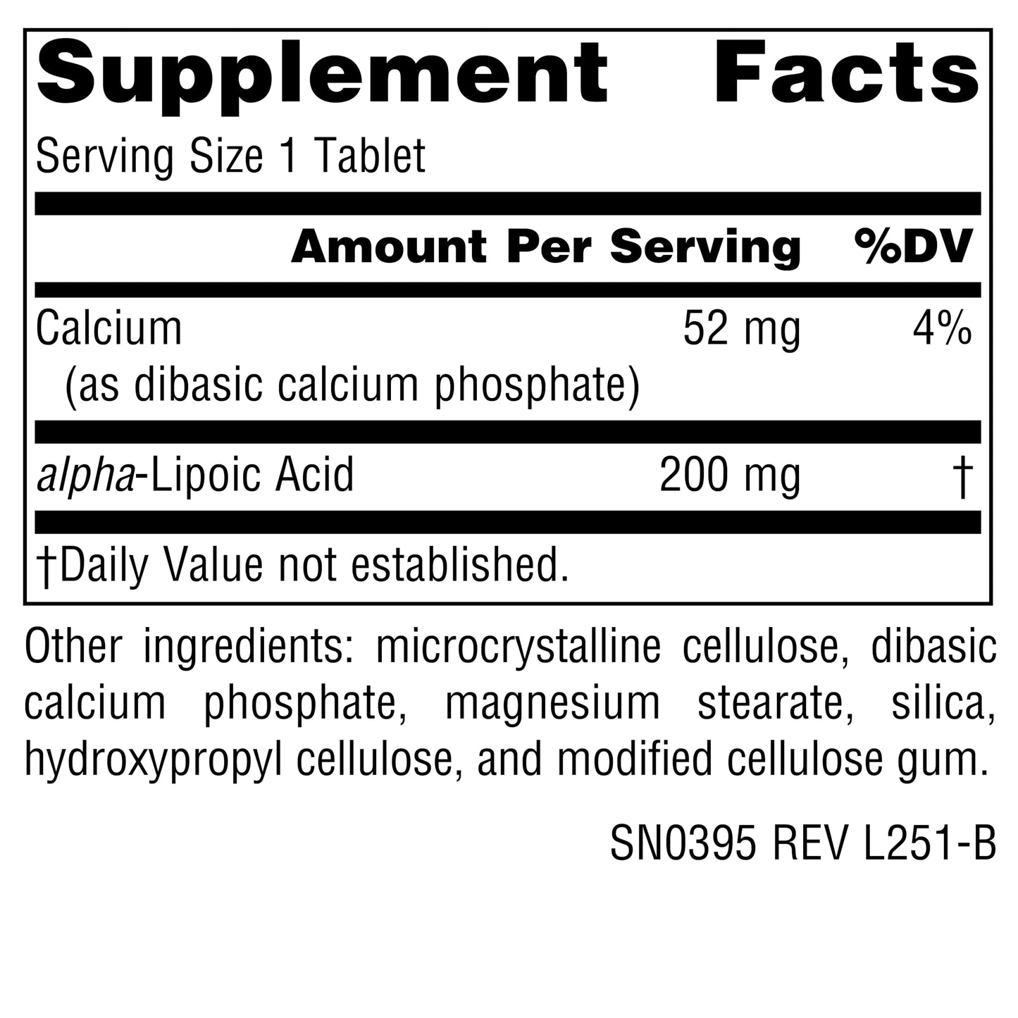 Source Naturals Alpha Lipoic Acid Antioxidant Protection* 200 mg, 60 Tablets
