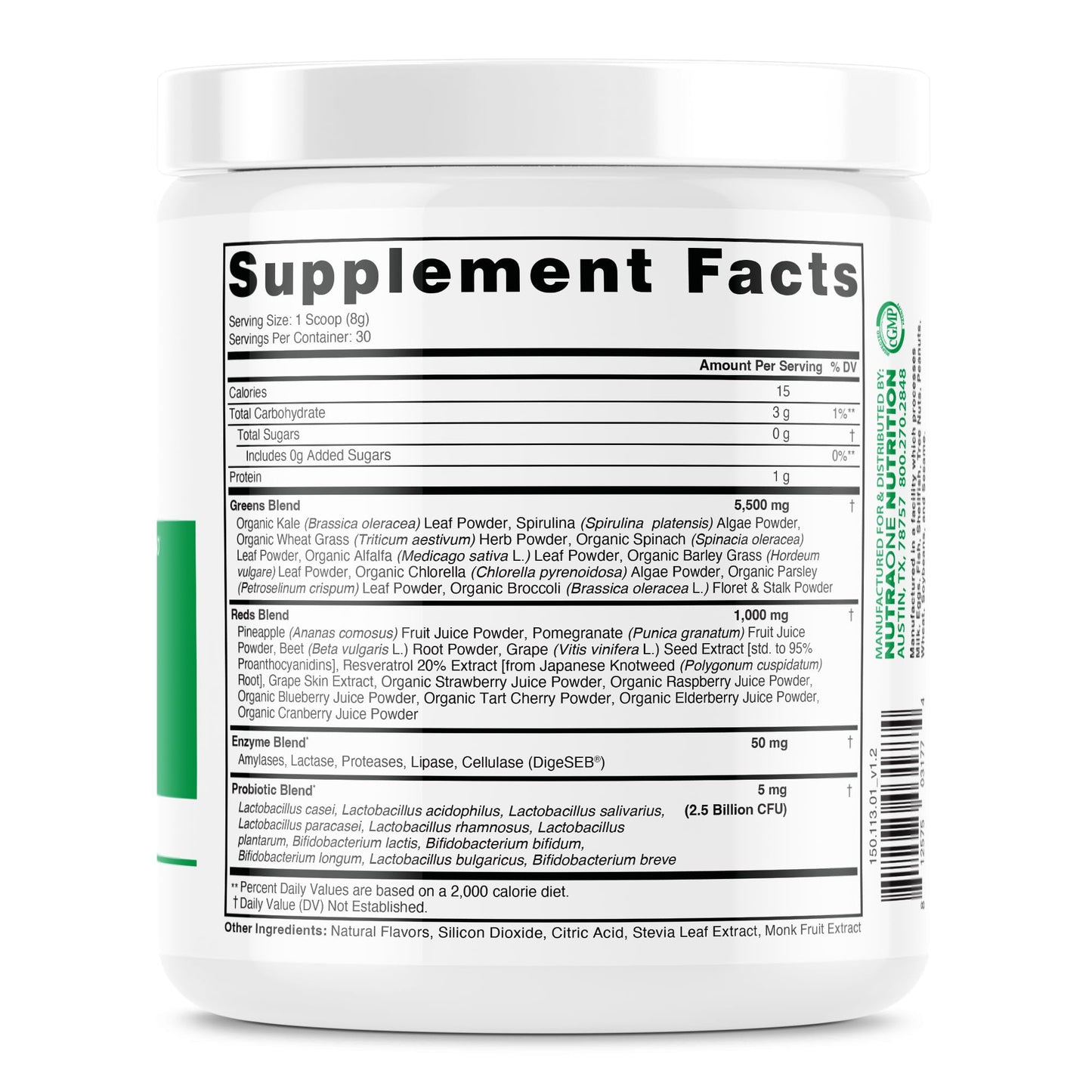 NutraOne Ideal Greens Antioxidant and Nutrient-Rich Superfood Greens Powder Berry, 8.46 Ounce