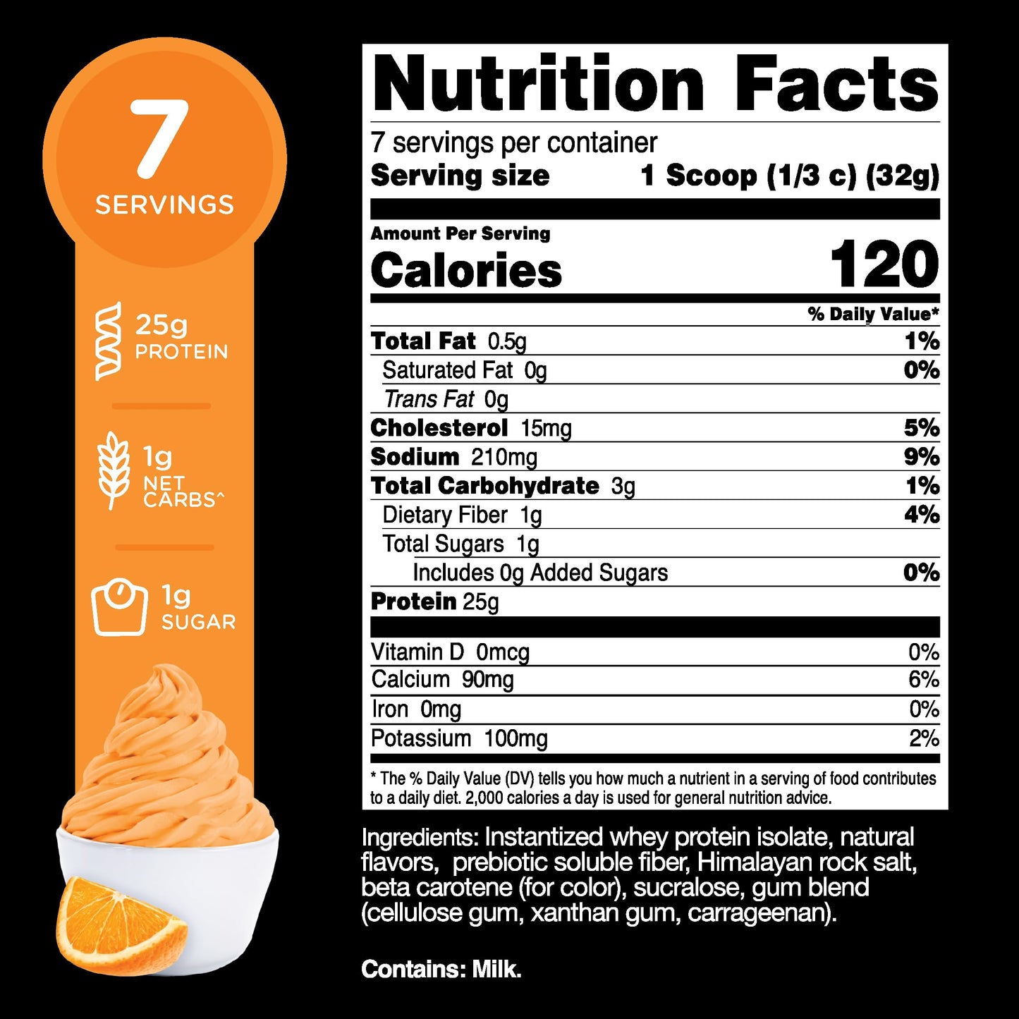 TransformHQ Whey Protein Isolate (WPI) Orange Whip Flavored Protein Powder, 8 oz