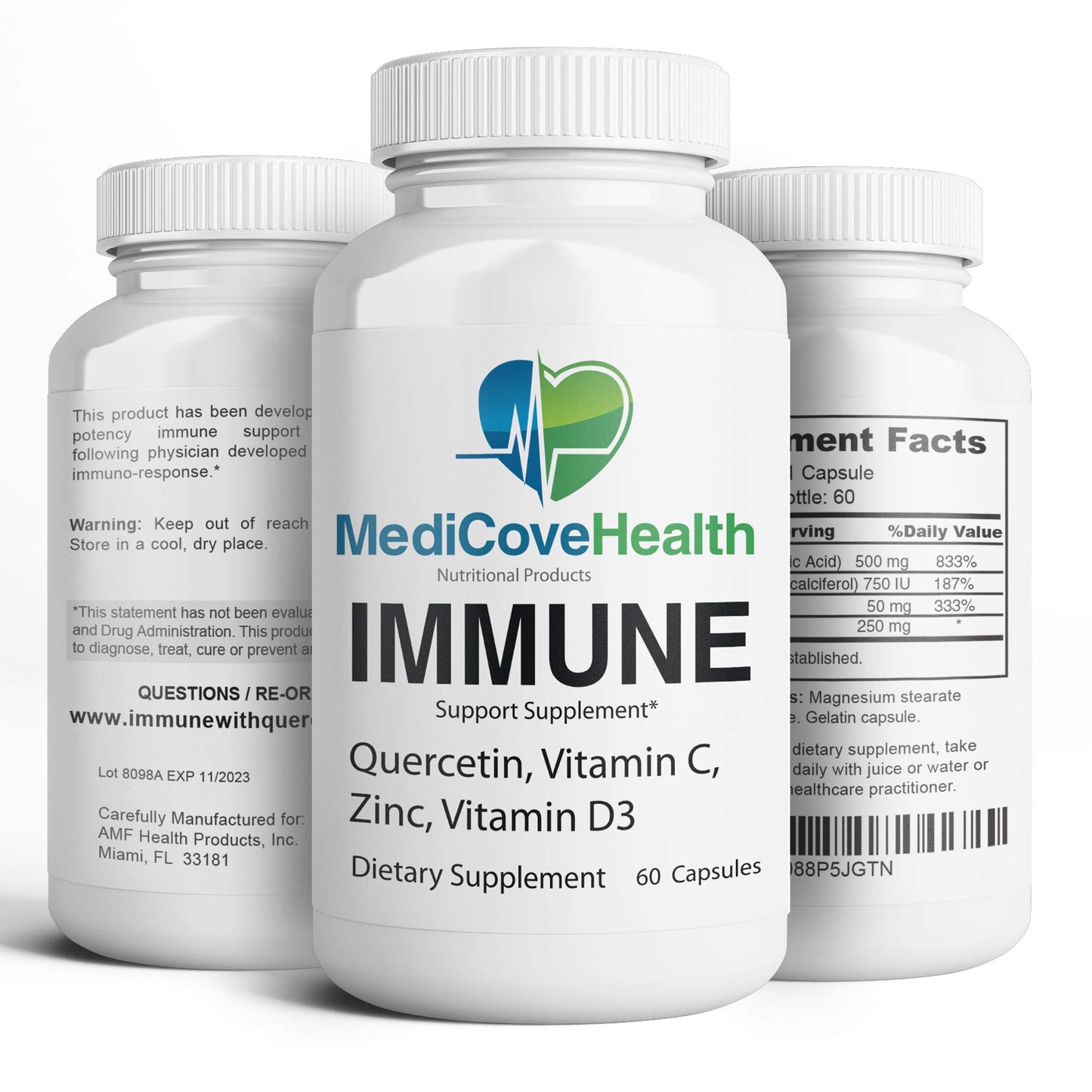 Ivory Caps Immune Support: Quercetin, Vitamin C, Zinc, Vitamin D3 Capsule, 60 Capsules