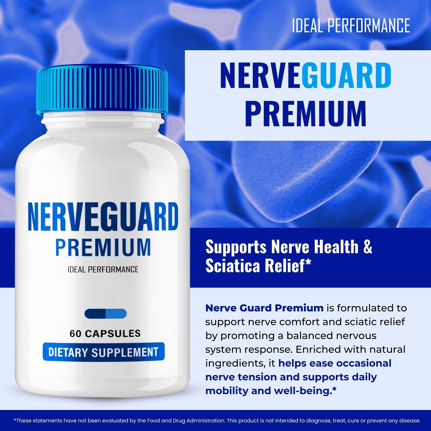 IDEAL PERFORMANCE Nerve Guard Premium Capsules for Neuropathy 120 Capsules