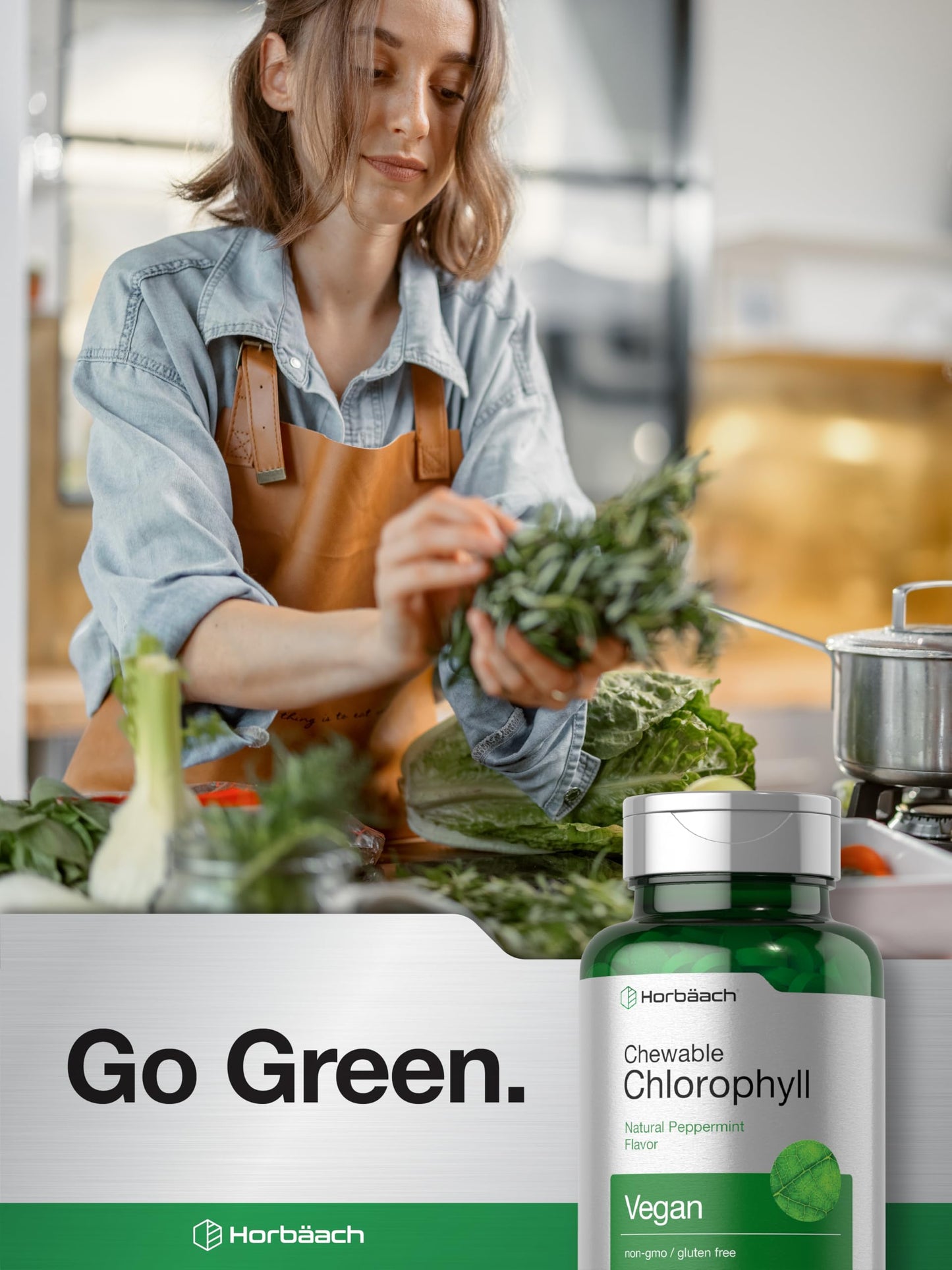 Horbäach Chlorophyll Chewable Tablets, 300 Count